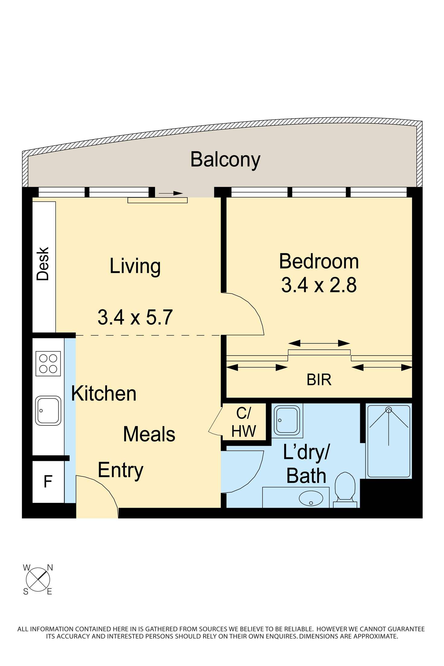 Floorplan of Homely apartment listing, 412/565 Flinders Street, Melbourne VIC 3000