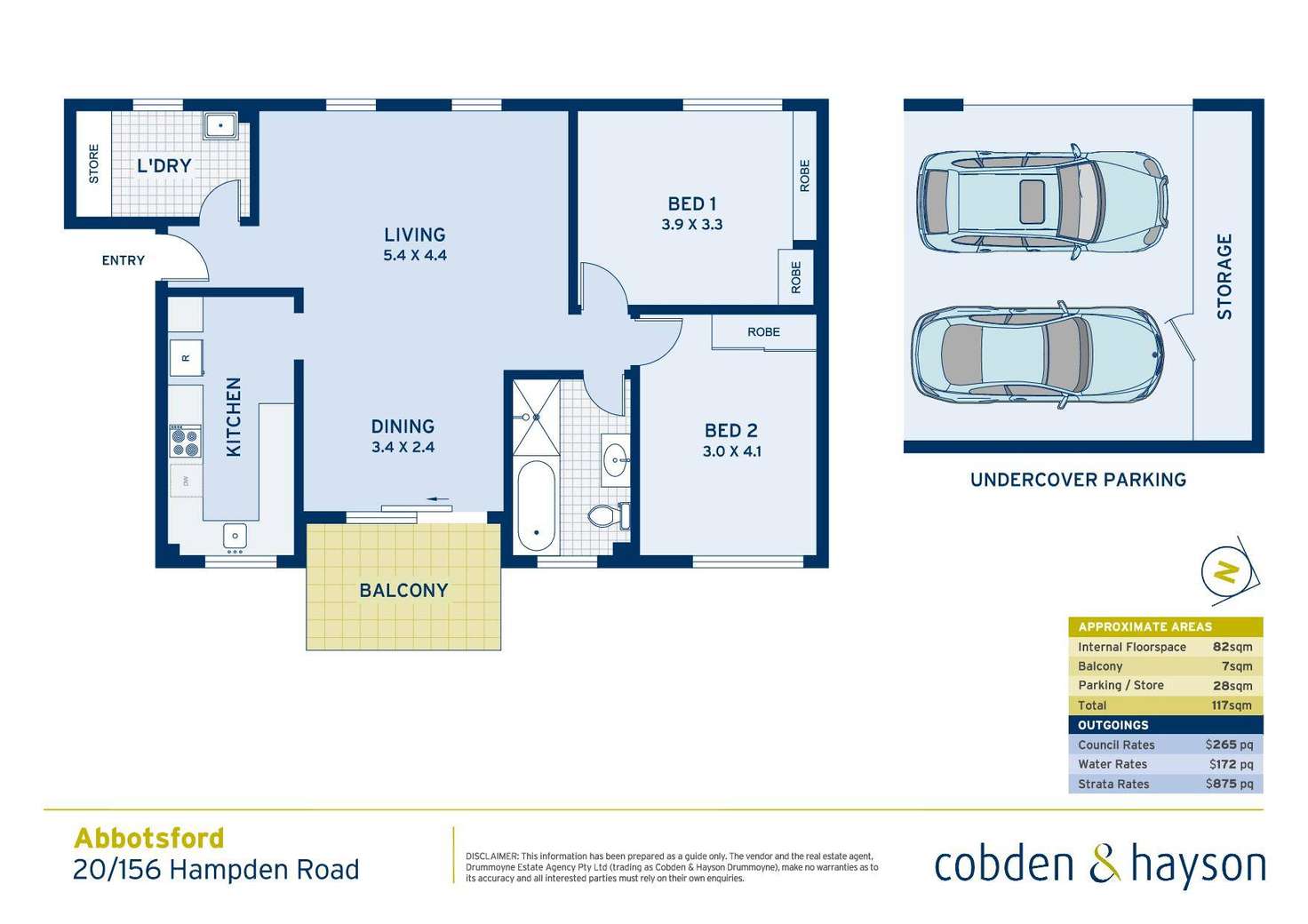 Floorplan of Homely apartment listing, 20/156 Hampden Road, Abbotsford NSW 2046