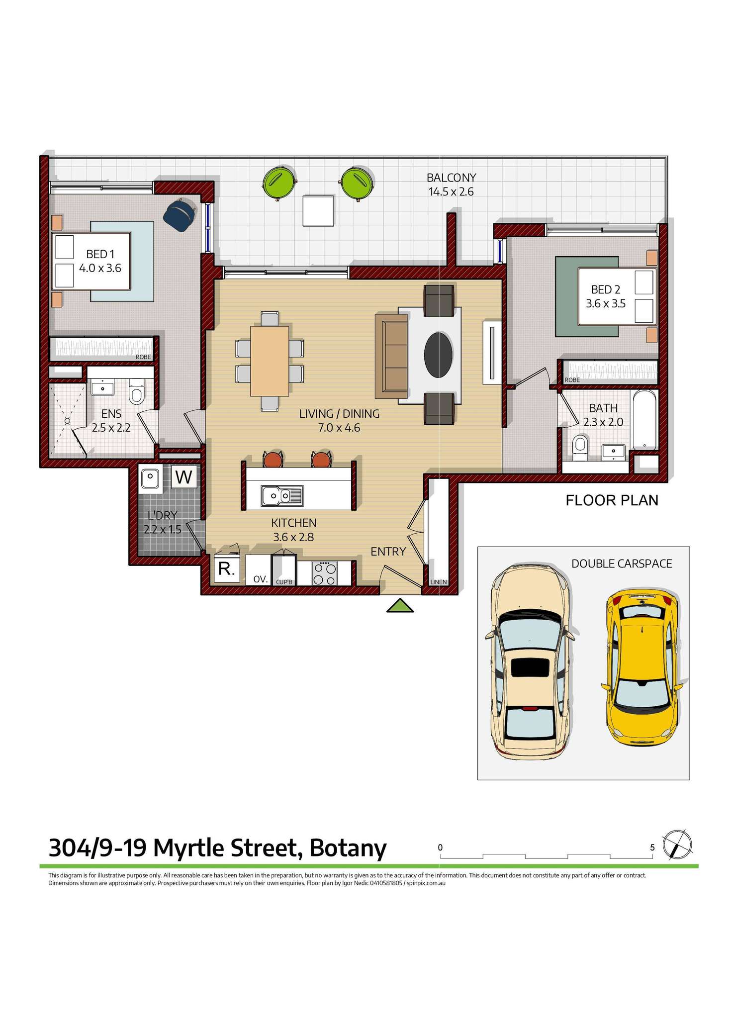 Floorplan of Homely unit listing, 304/9-19 Myrtle Street, Botany NSW 2019