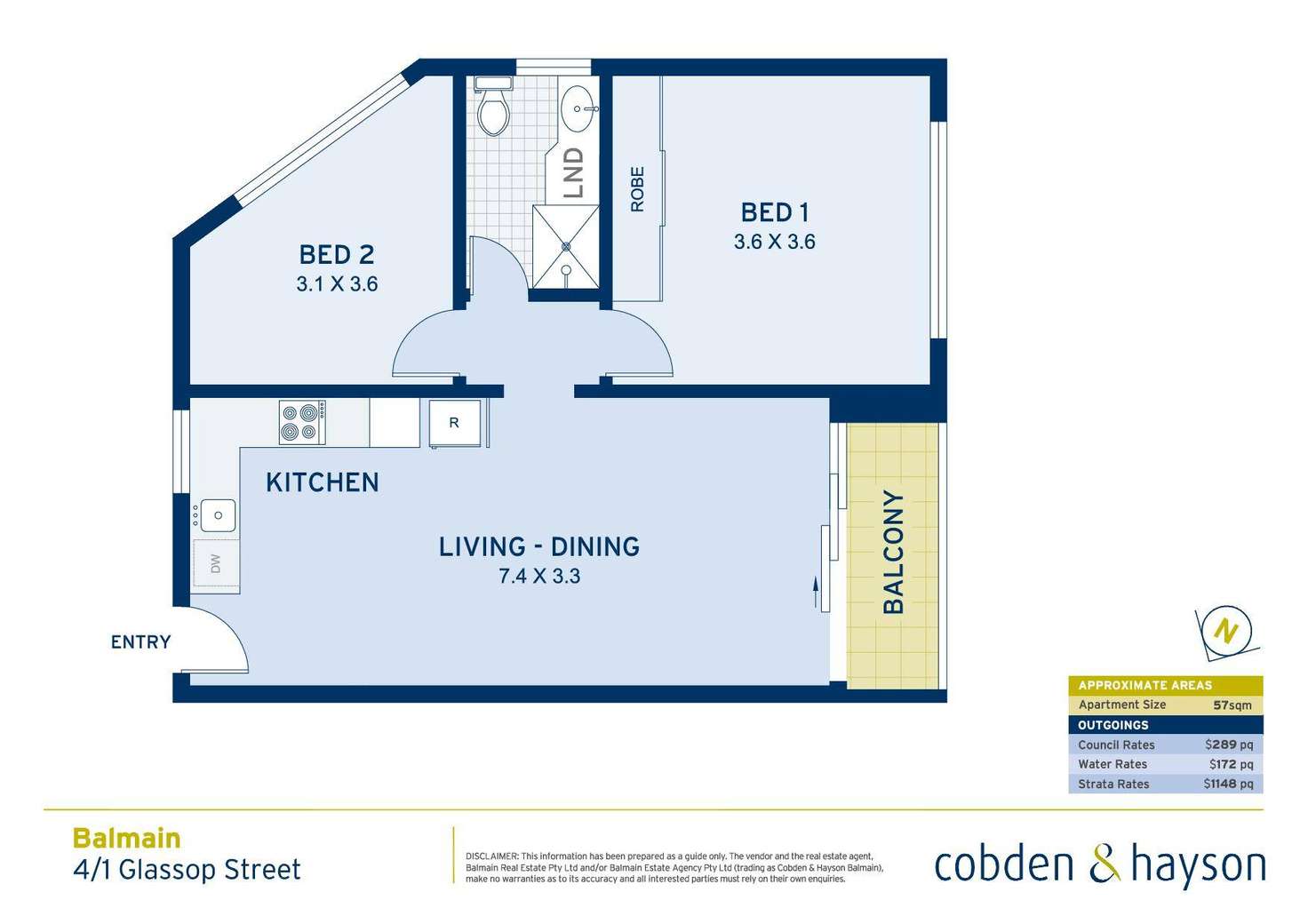 Floorplan of Homely apartment listing, 4/1 Glassop Street, Balmain NSW 2041