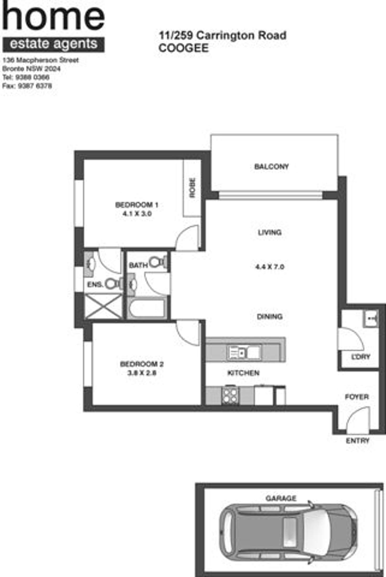 Floorplan of Homely unit listing, 11/257 Carrington Road, Coogee NSW 2034