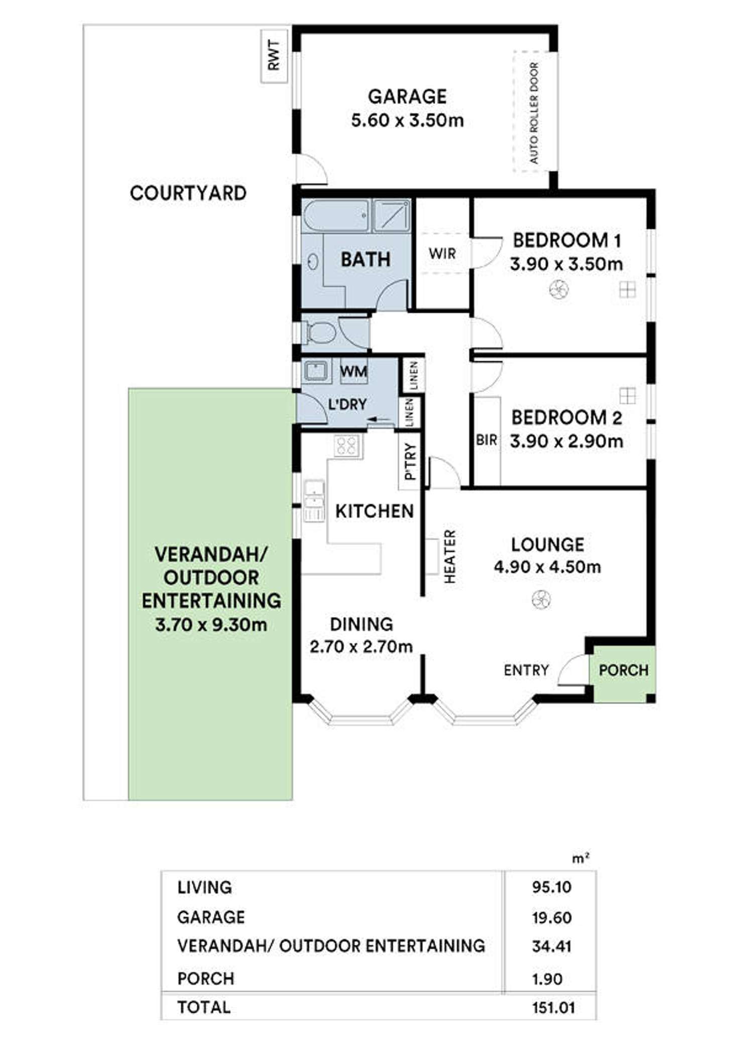 Floorplan of Homely unit listing, 1/96 Daly Street, South Plympton SA 5038