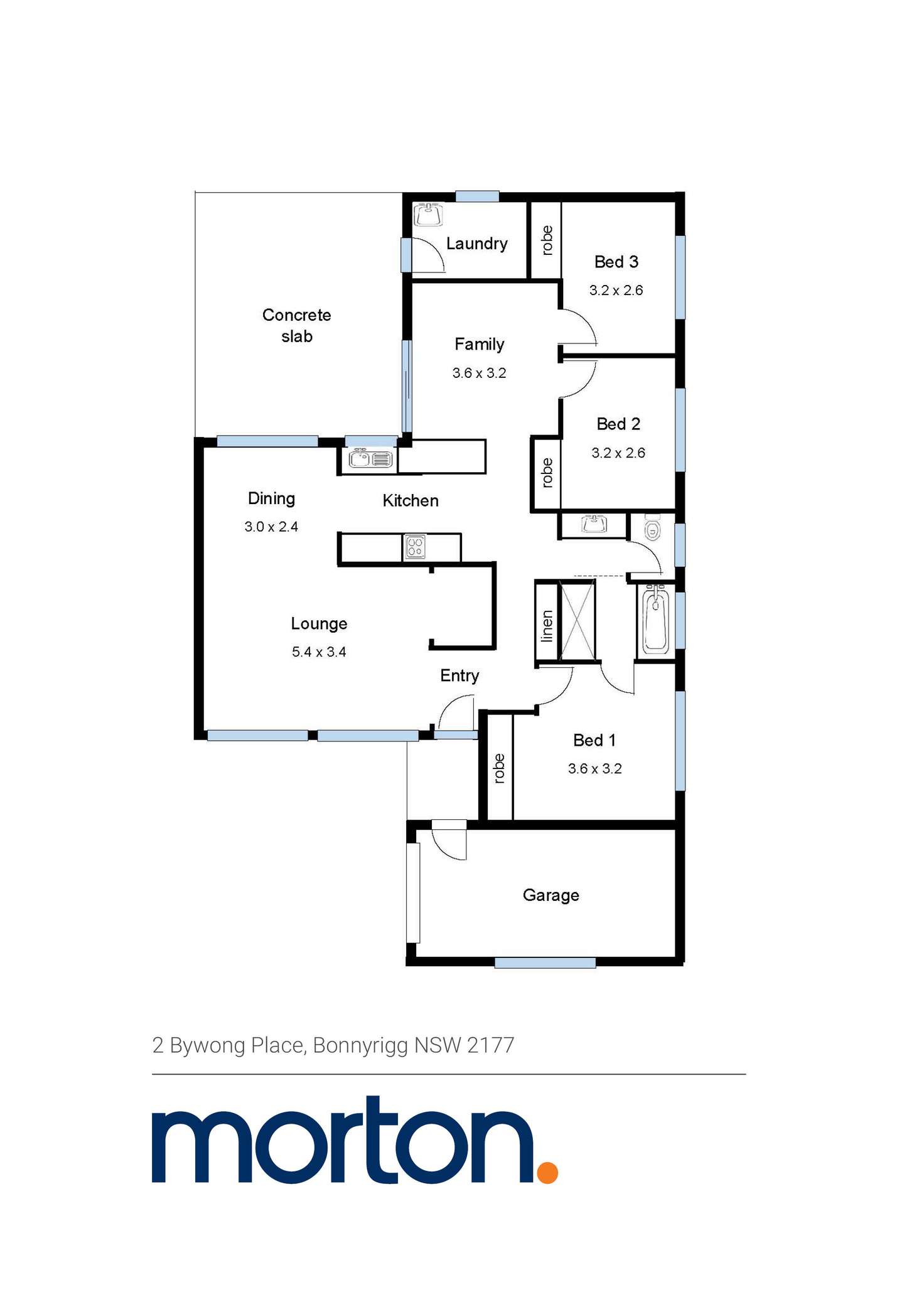 Floorplan of Homely house listing, 2 Bywong Place, Bonnyrigg NSW 2177