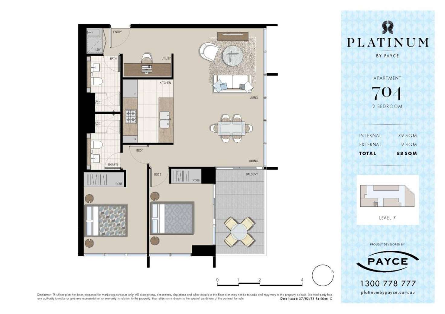 Floorplan of Homely apartment listing, 704/3 George Julius Avenue, Zetland NSW 2017