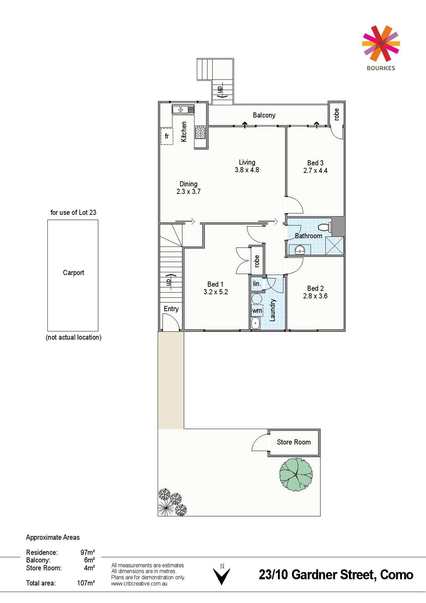 Floorplan of Homely unit listing, 23/10 Gardner Street, Como WA 6152