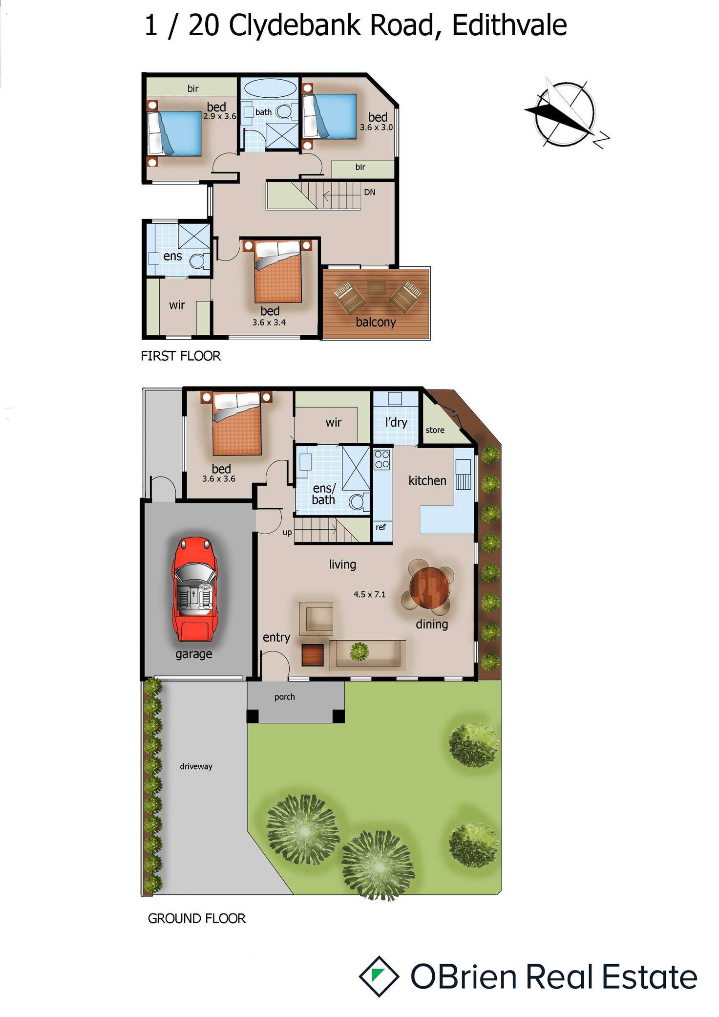 Floorplan of Homely townhouse listing, 1/20 Clydebank Road, Edithvale VIC 3196