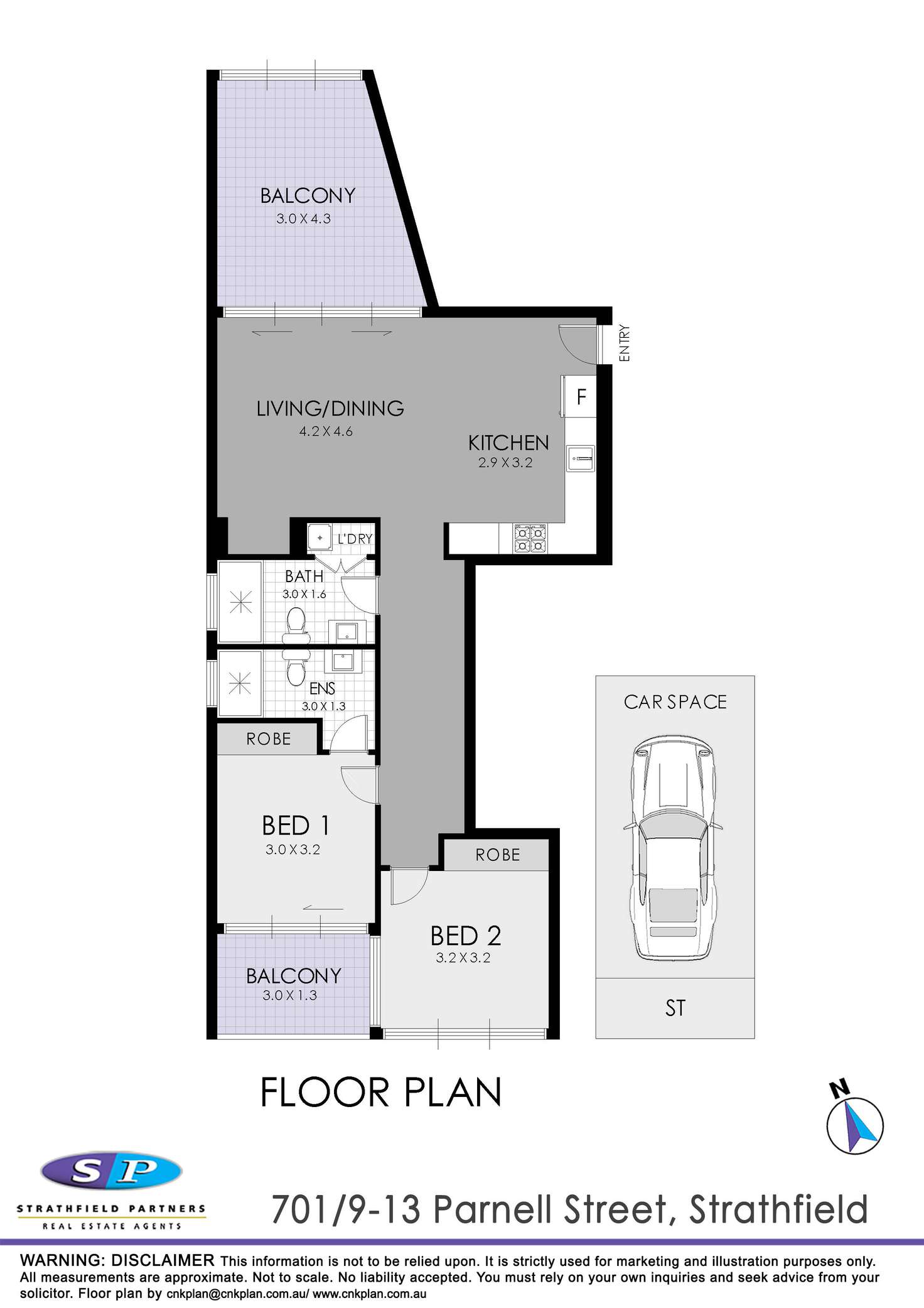 Floorplan of Homely apartment listing, 701/9-13 Parnell Street, Strathfield NSW 2135