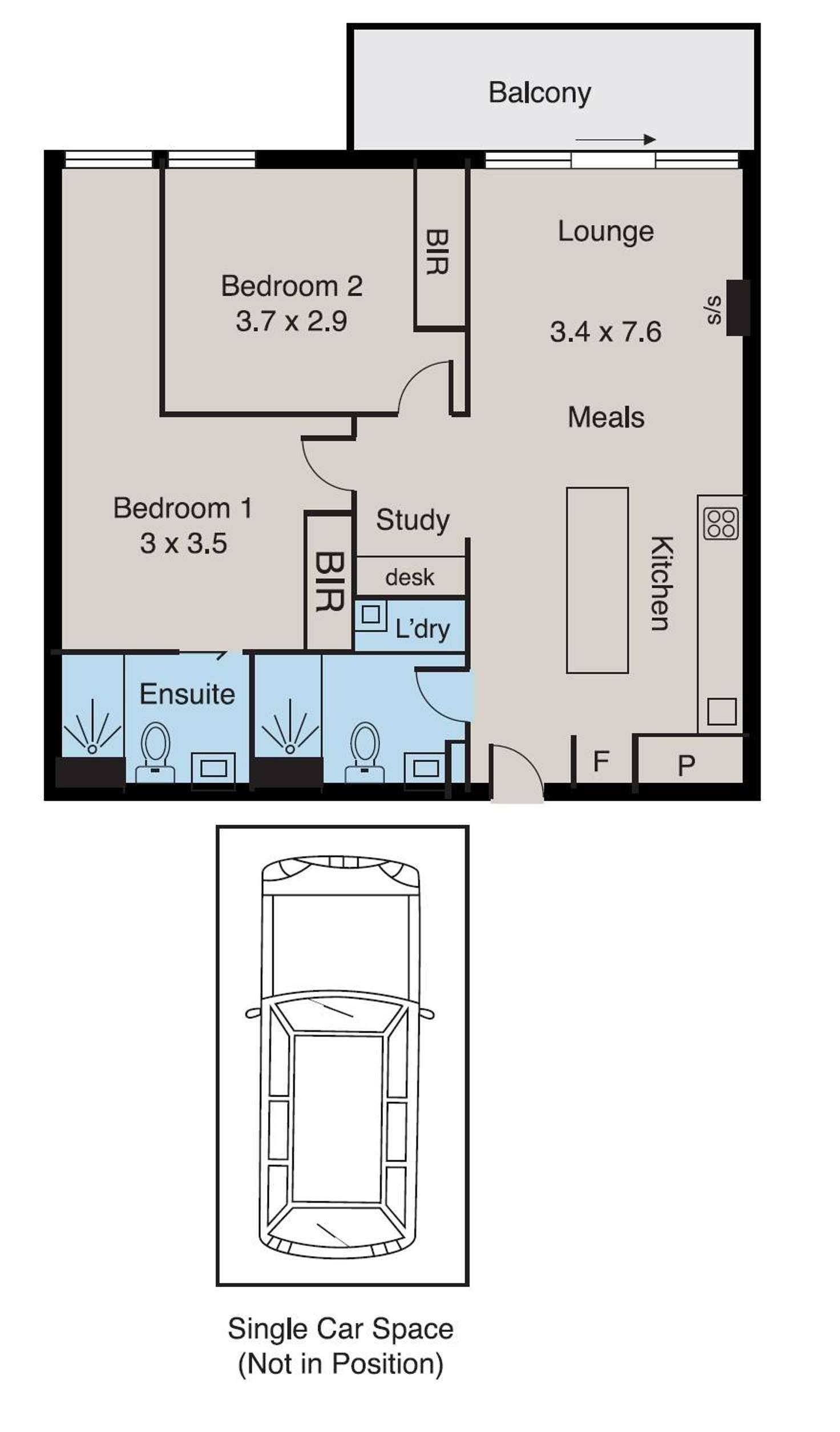 Floorplan of Homely apartment listing, 411/188 Whitehorse Road, Balwyn VIC 3103
