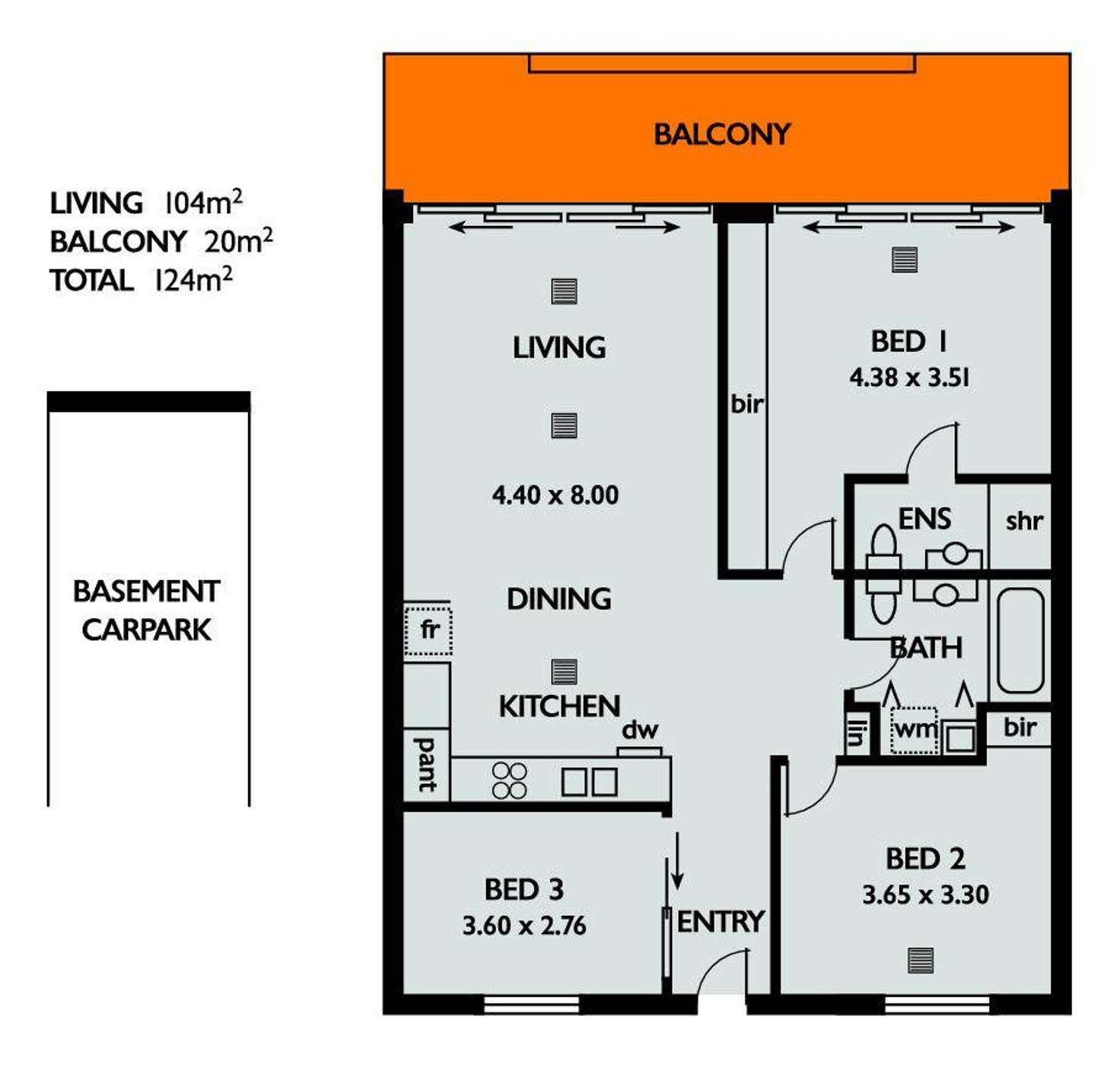 Floorplan of Homely apartment listing, 407/293 Angas Street, Adelaide SA 5000