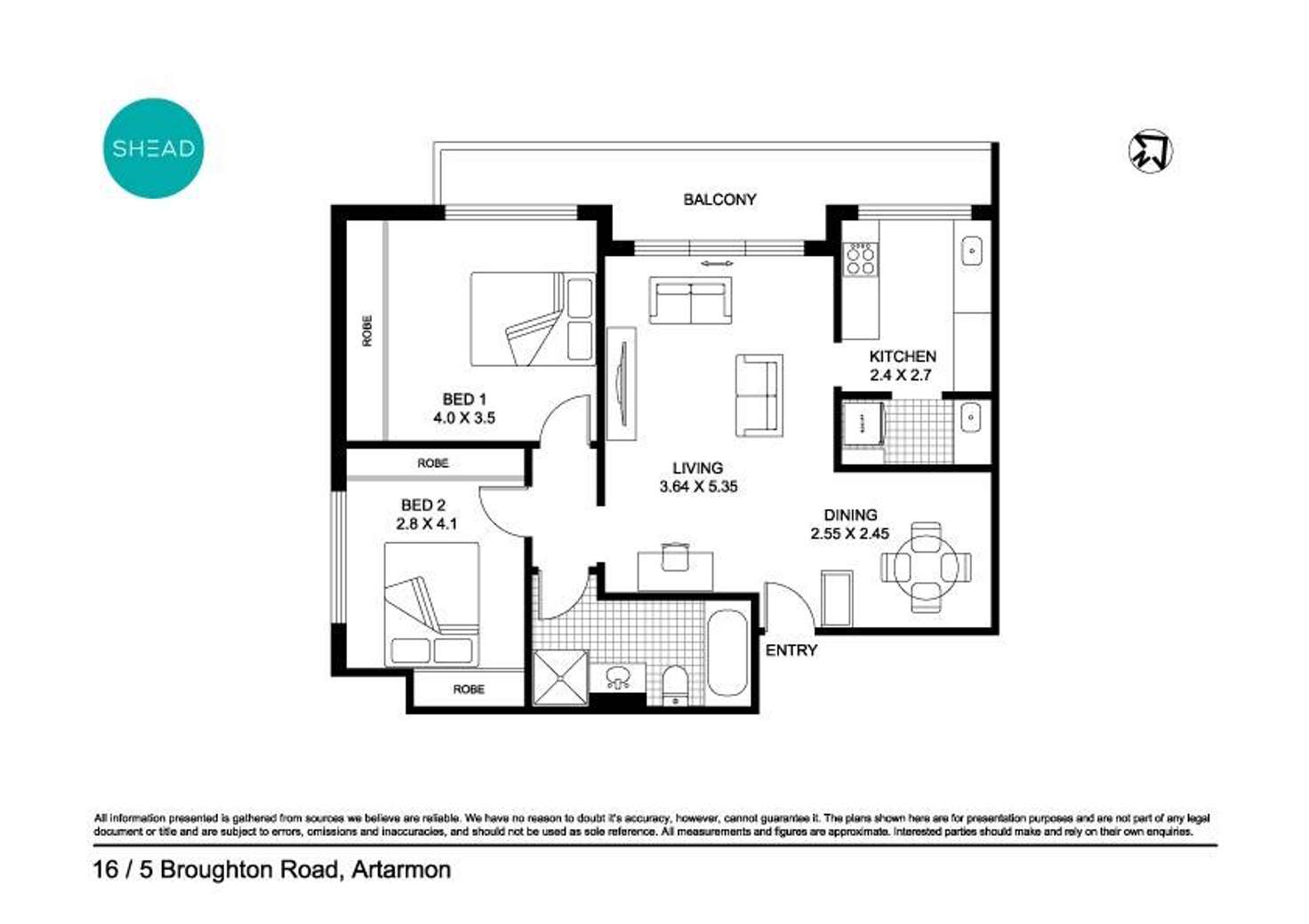 Floorplan of Homely apartment listing, 16/5 Broughton Road, Artarmon NSW 2064