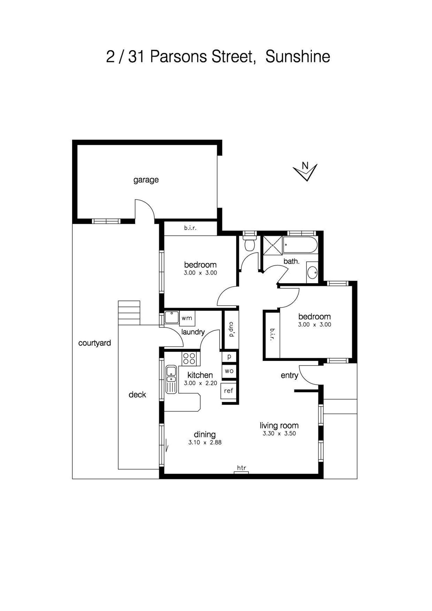 Floorplan of Homely unit listing, 2/31 Parsons Street, Sunshine VIC 3020