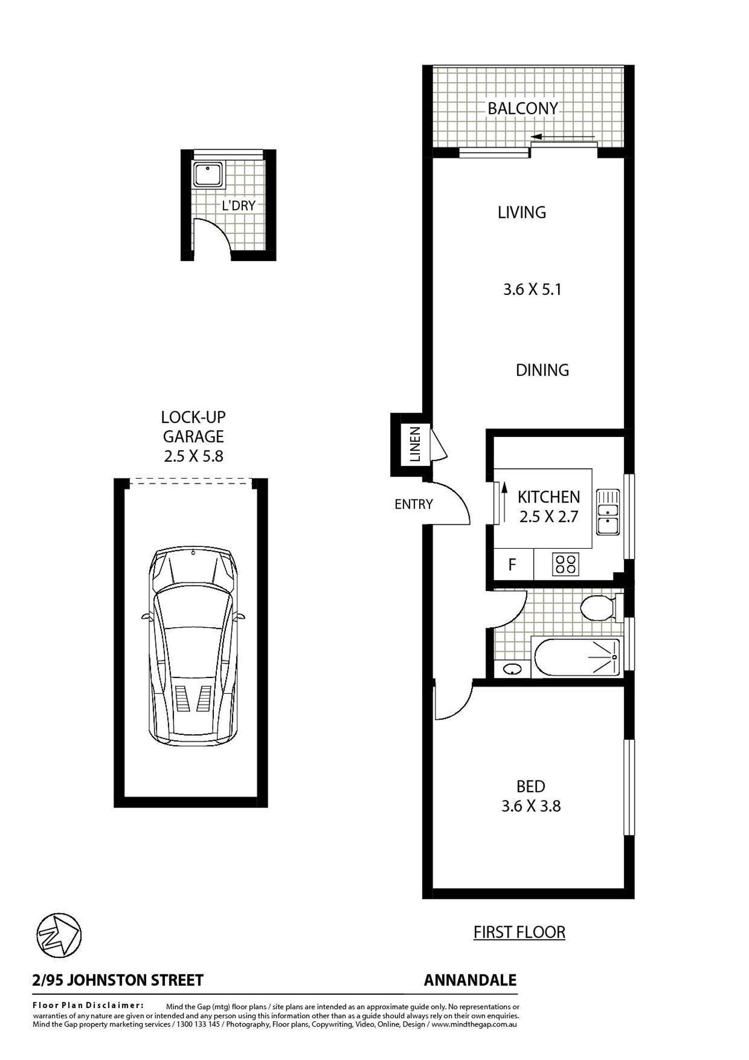 Floorplan of Homely apartment listing, 2/95 Johnston Street, Annandale NSW 2038