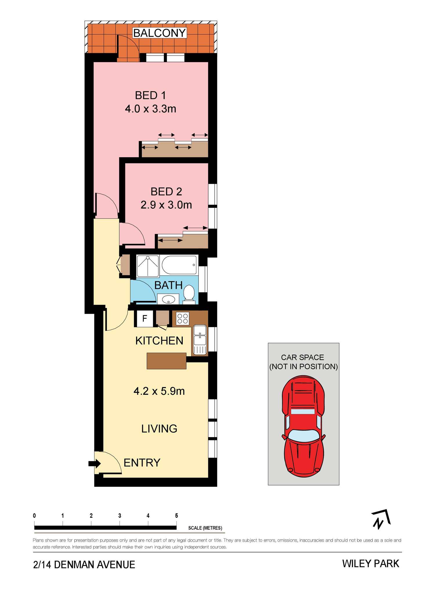 Floorplan of Homely unit listing, 2/14 Denman Avenue, Wiley Park NSW 2195