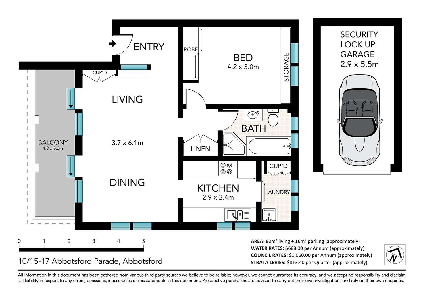 Floorplan of Homely apartment listing, 10/15-17 Abbotsford Parade, Abbotsford NSW 2046