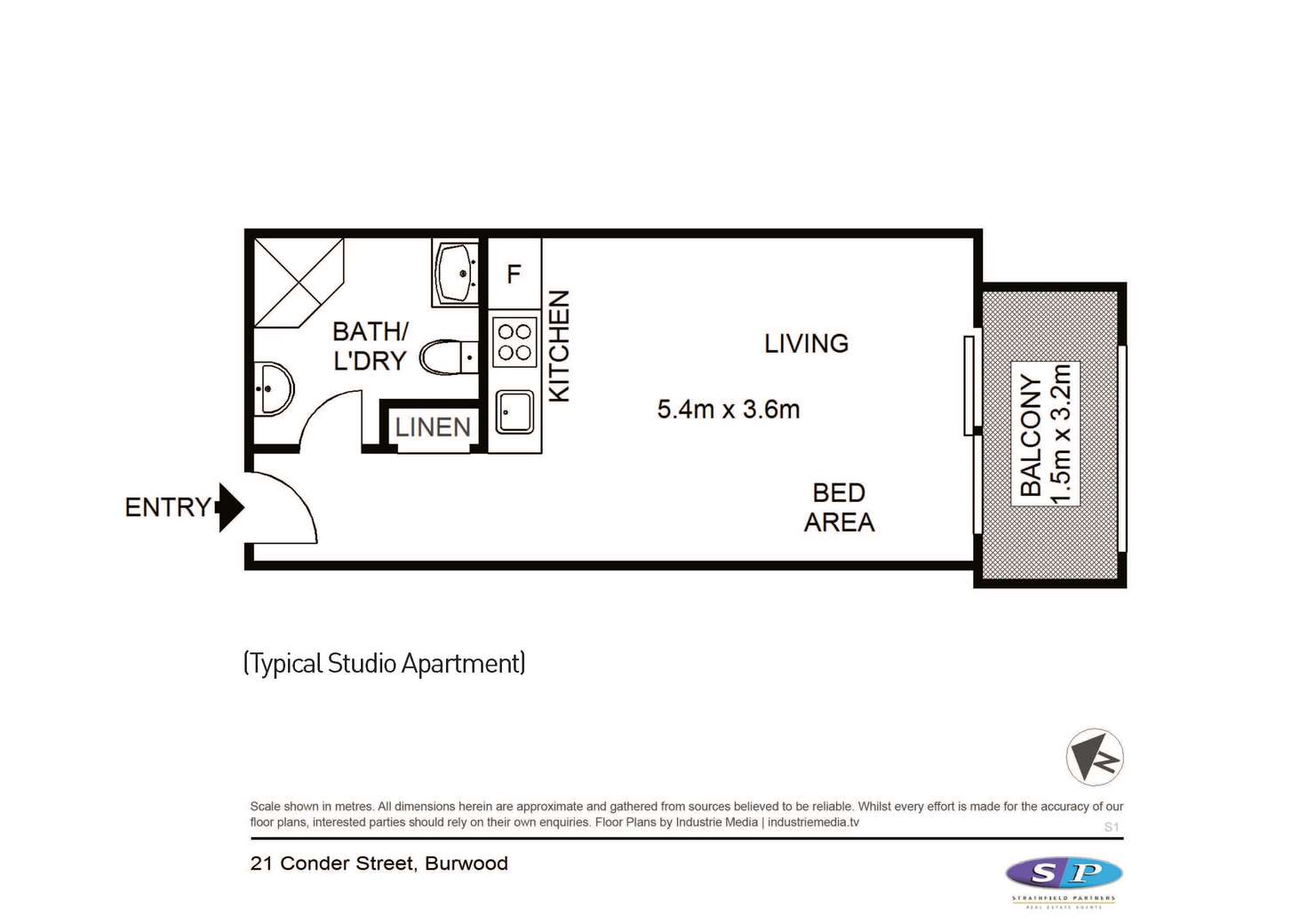 Floorplan of Homely studio listing, 10/21 Conder Street, Burwood NSW 2134