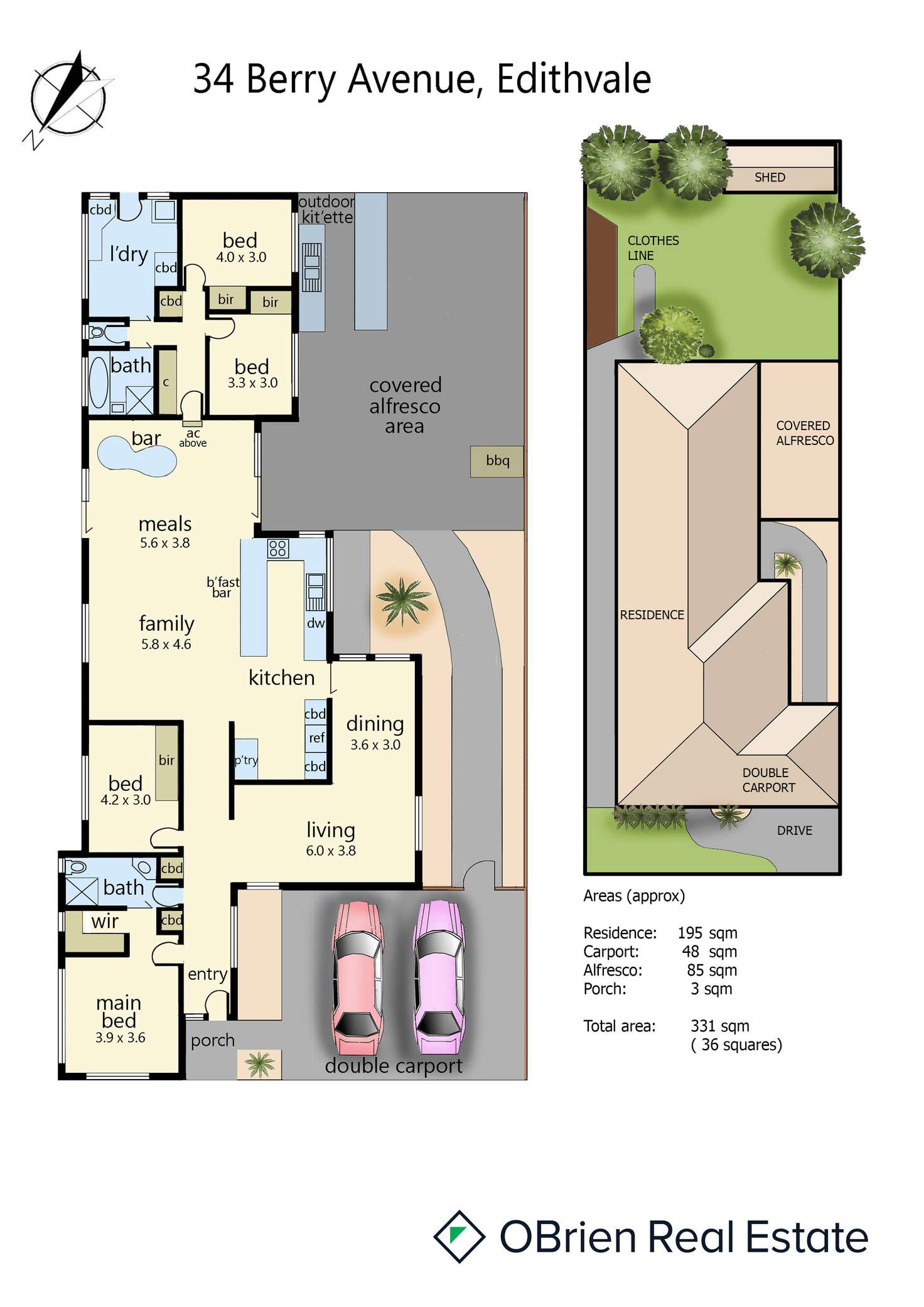 Floorplan of Homely house listing, 34 Berry Avenue, Edithvale VIC 3196