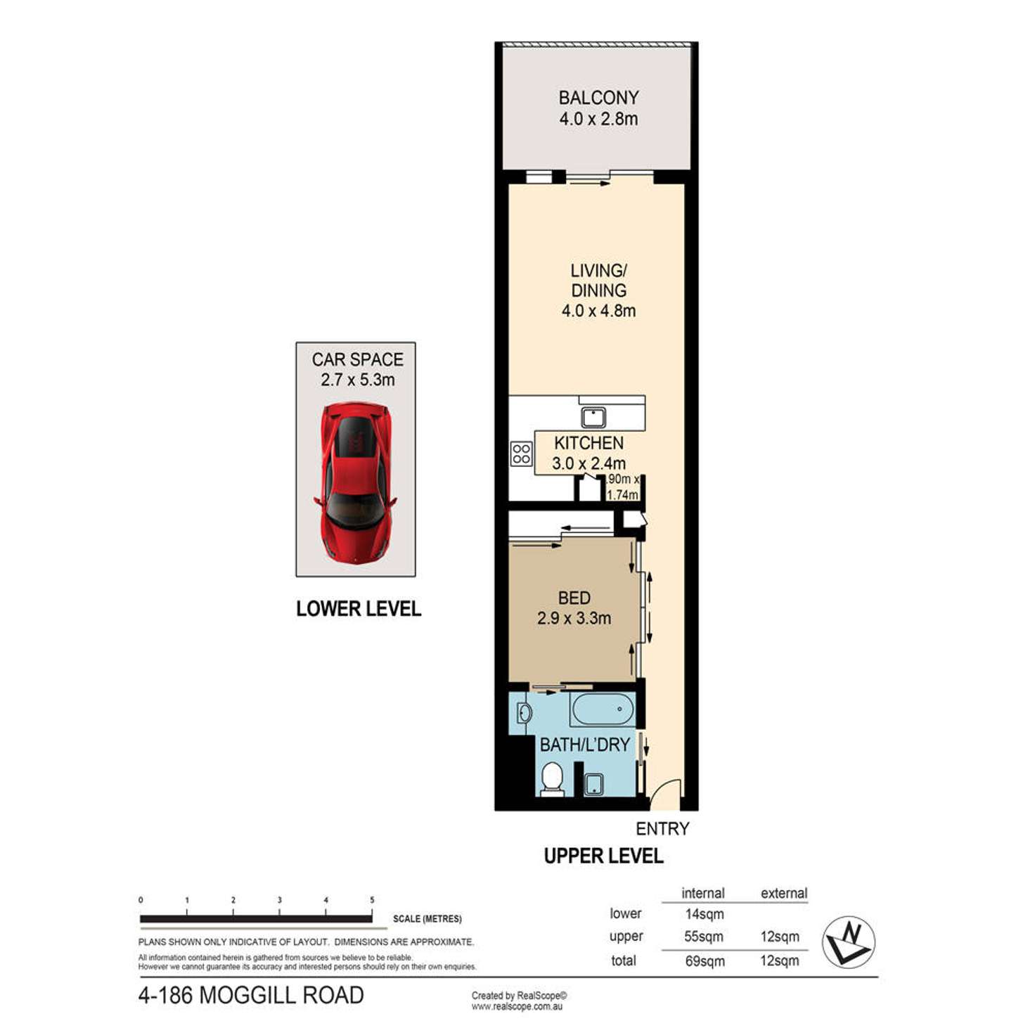 Floorplan of Homely unit listing, 4/186 Moggill Road, Taringa QLD 4068