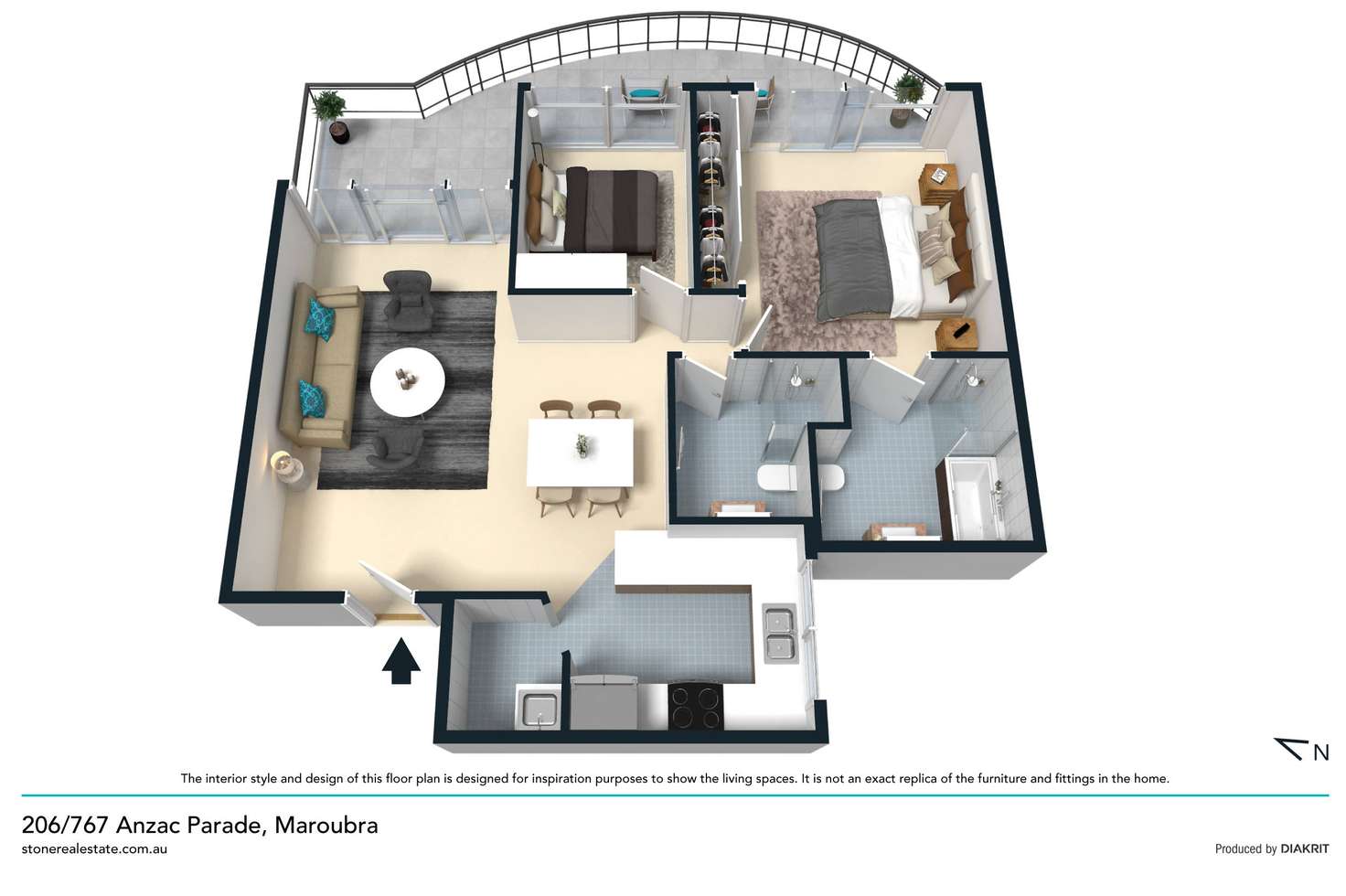 Floorplan of Homely apartment listing, 206/767-771 Anzac Parade, Maroubra NSW 2035