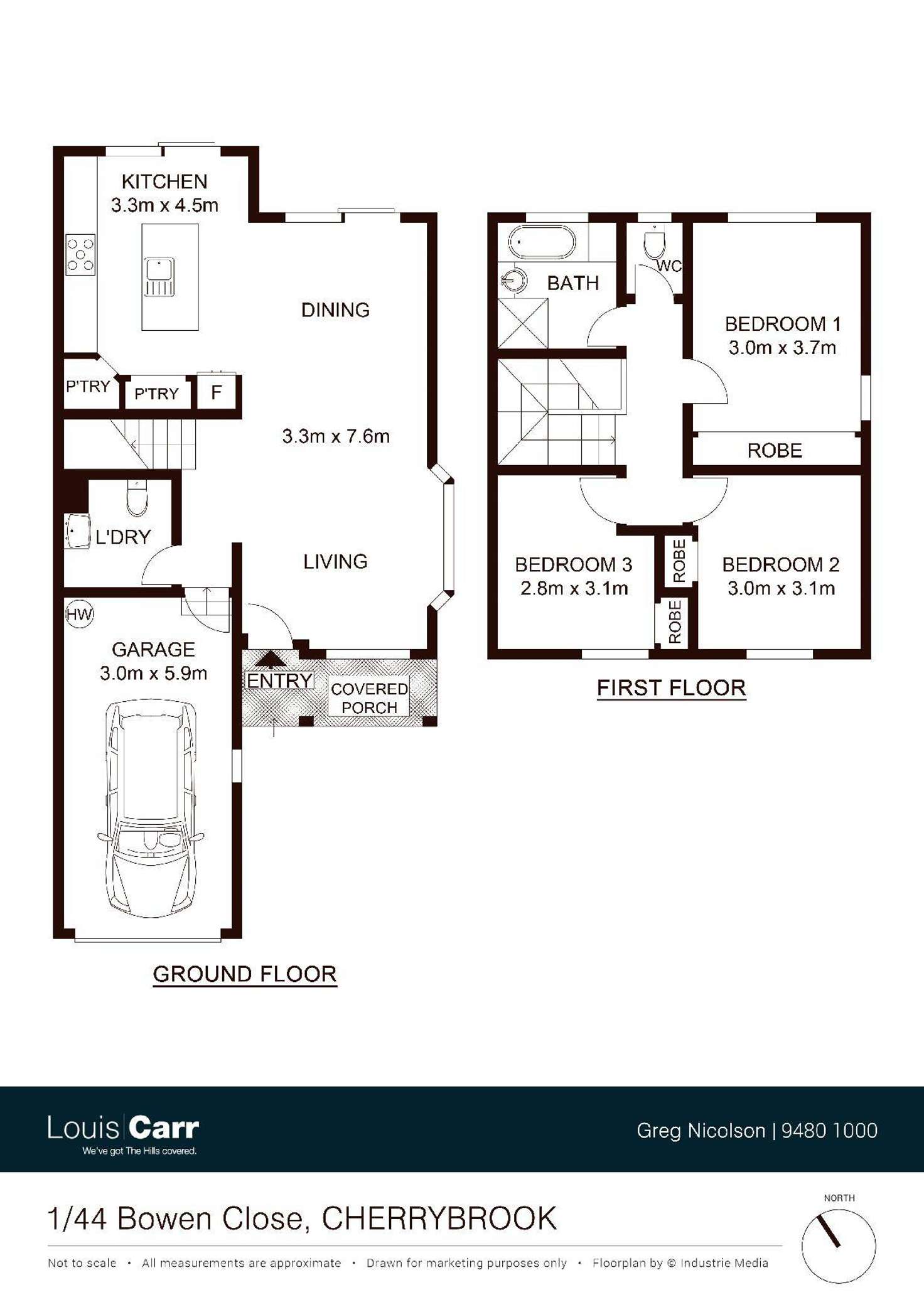 Floorplan of Homely semiDetached listing, 1/44 Bowen Close, Cherrybrook NSW 2126
