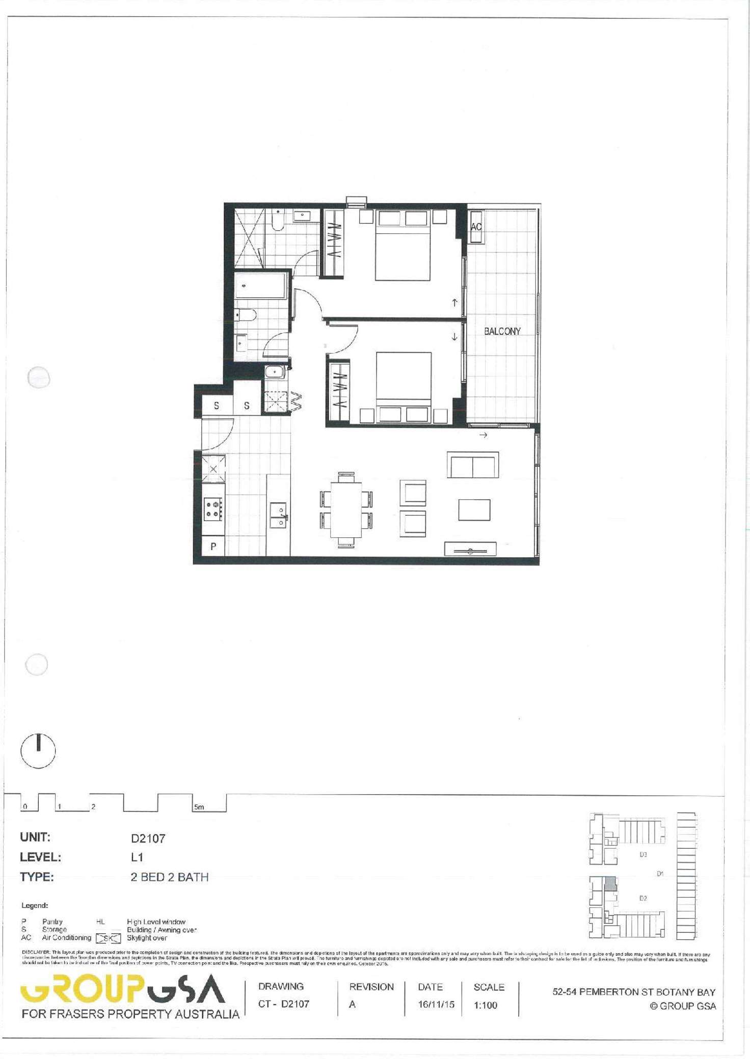 Floorplan of Homely apartment listing, D2107/52-54 Pemberton Street, Botany NSW 2019