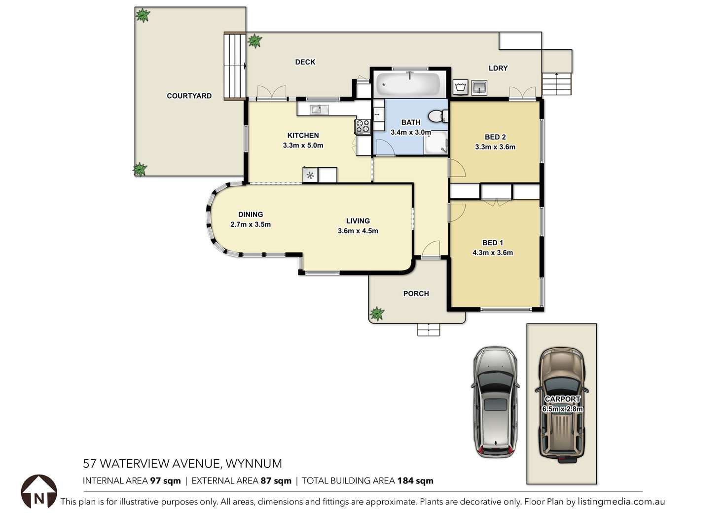 Floorplan of Homely house listing, 57 Waterview Avenue, Wynnum QLD 4178