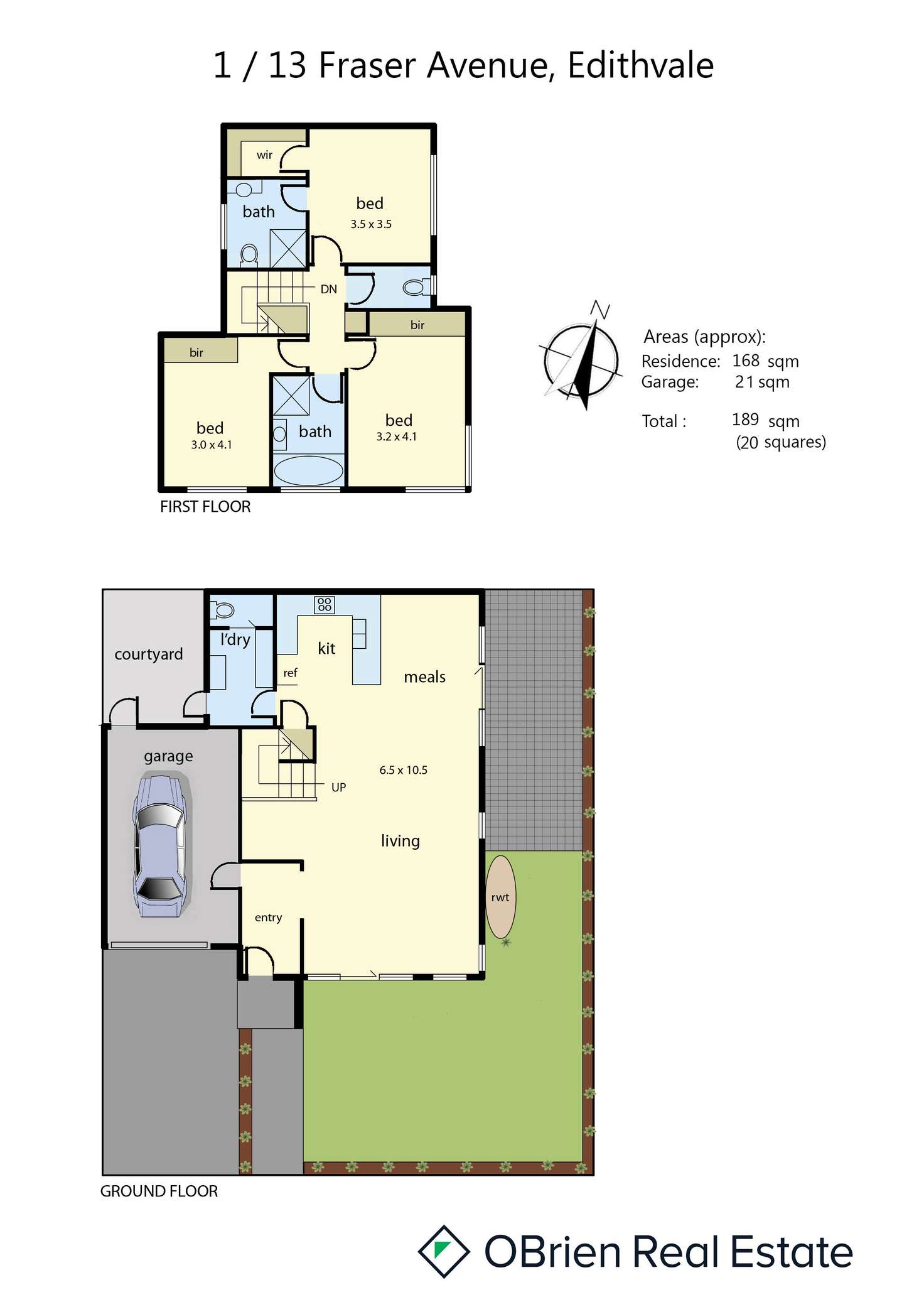 Floorplan of Homely townhouse listing, 13 Fraser Avenue, Edithvale VIC 3196