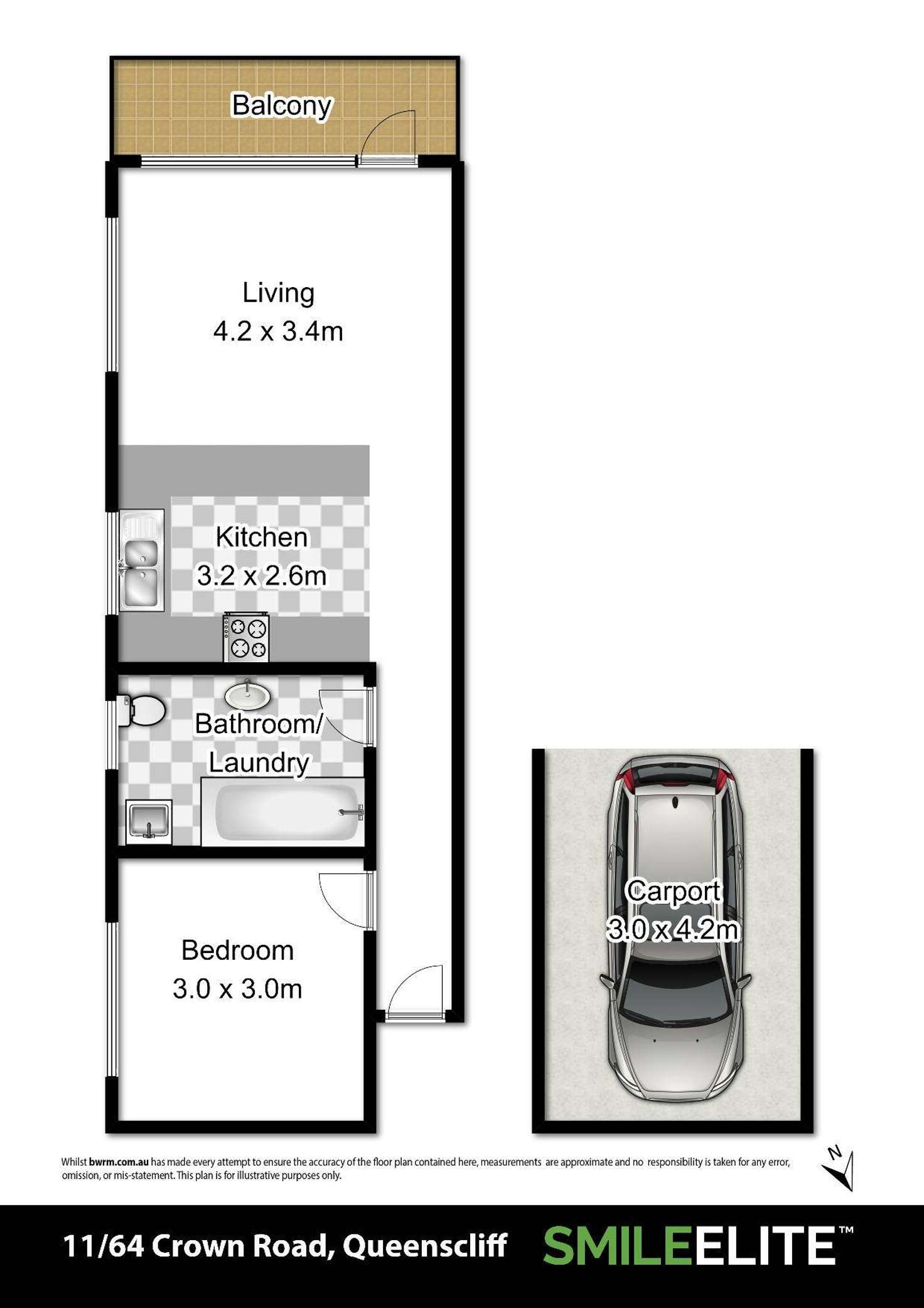 Floorplan of Homely unit listing, 11/64 Crown Road, Queenscliff NSW 2096