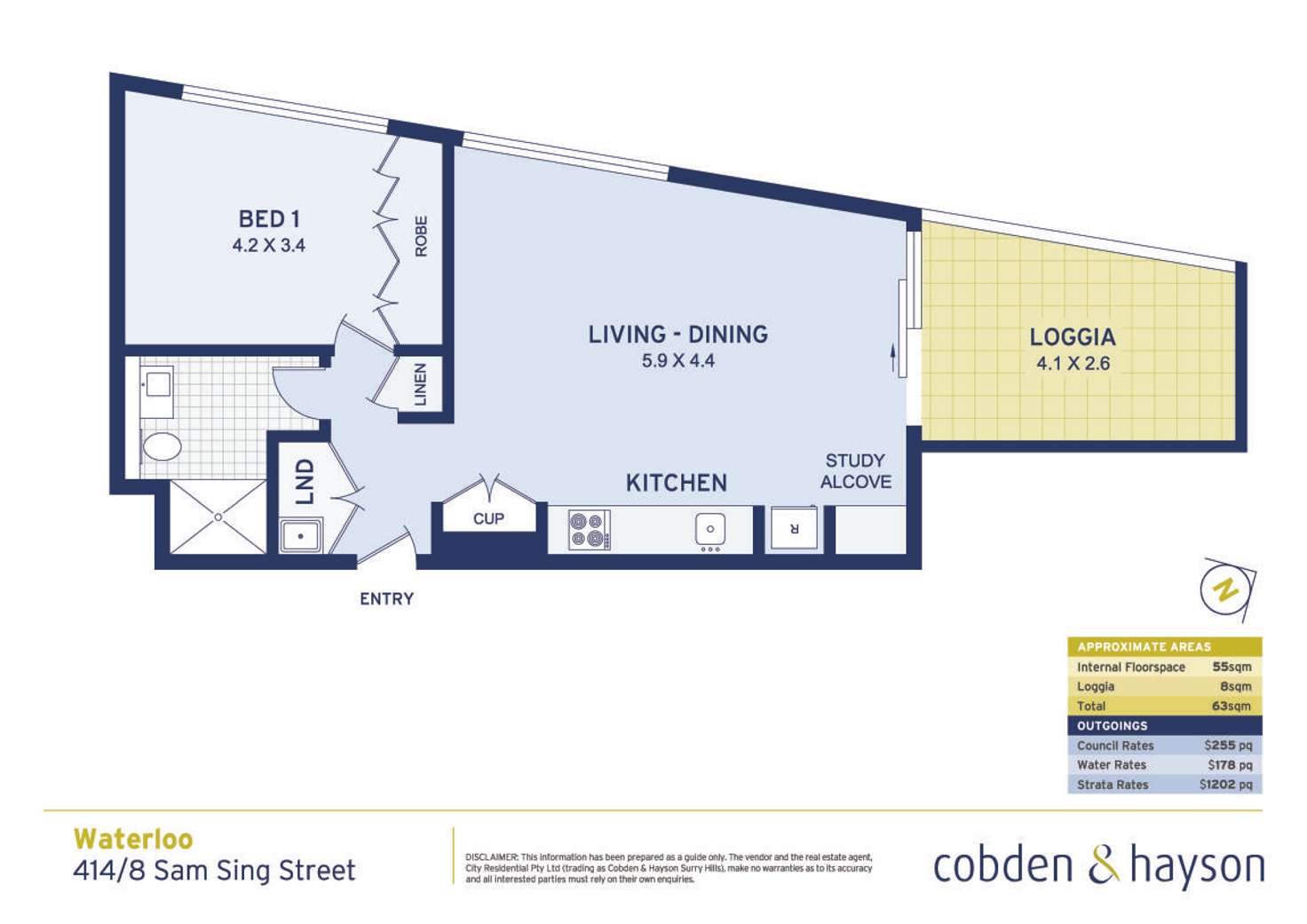 Floorplan of Homely apartment listing, 414/8 Sam Sing Street, Waterloo NSW 2017