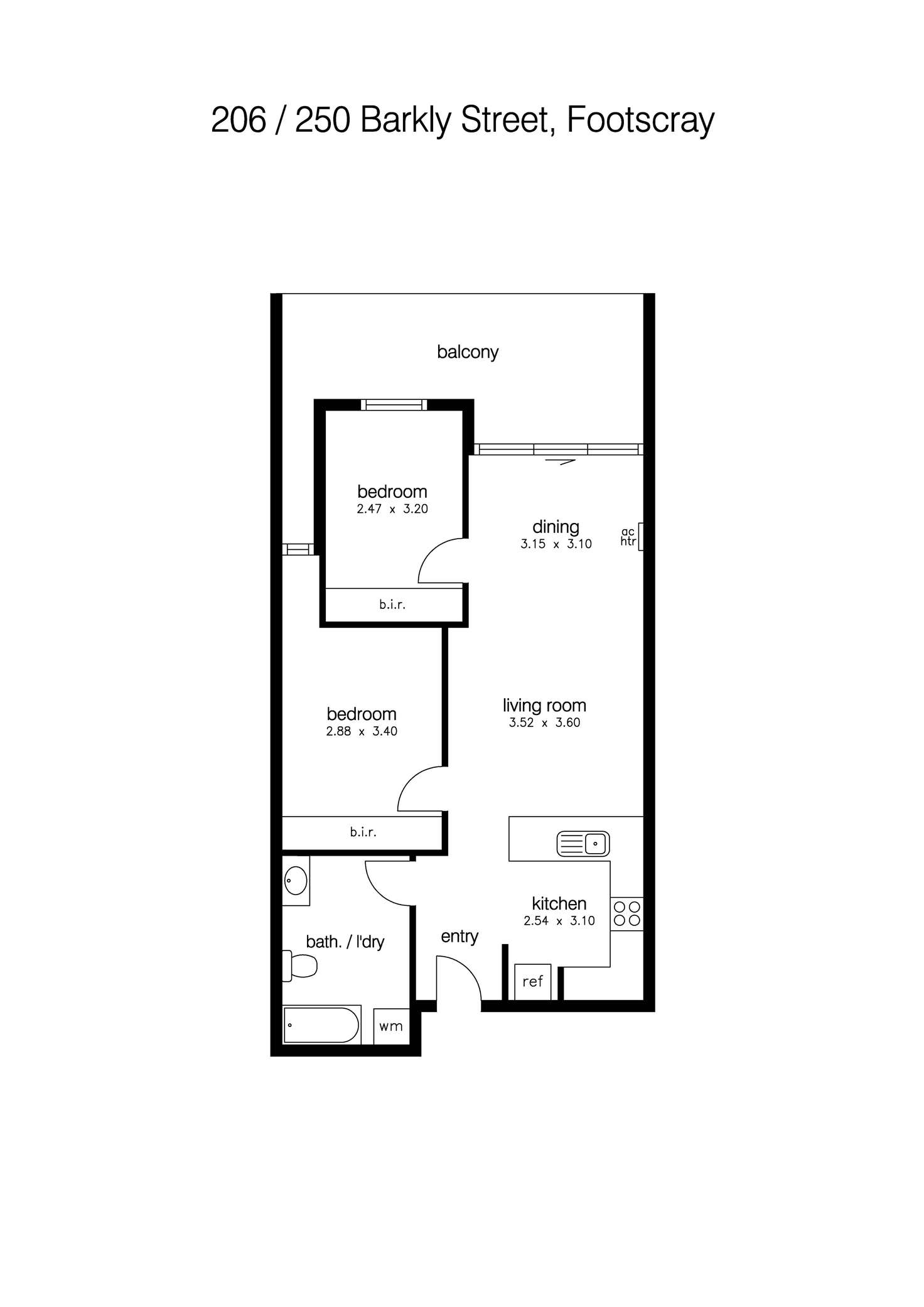Floorplan of Homely apartment listing, 206/250 Barkly Street, Footscray VIC 3011
