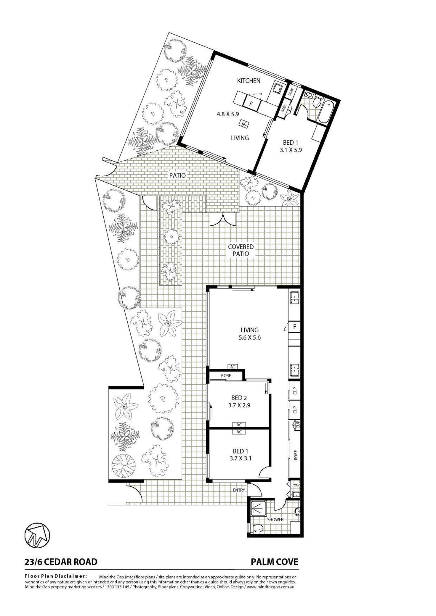 Floorplan of Homely apartment listing, 23/6 Cedar Road, Palm Cove QLD 4879