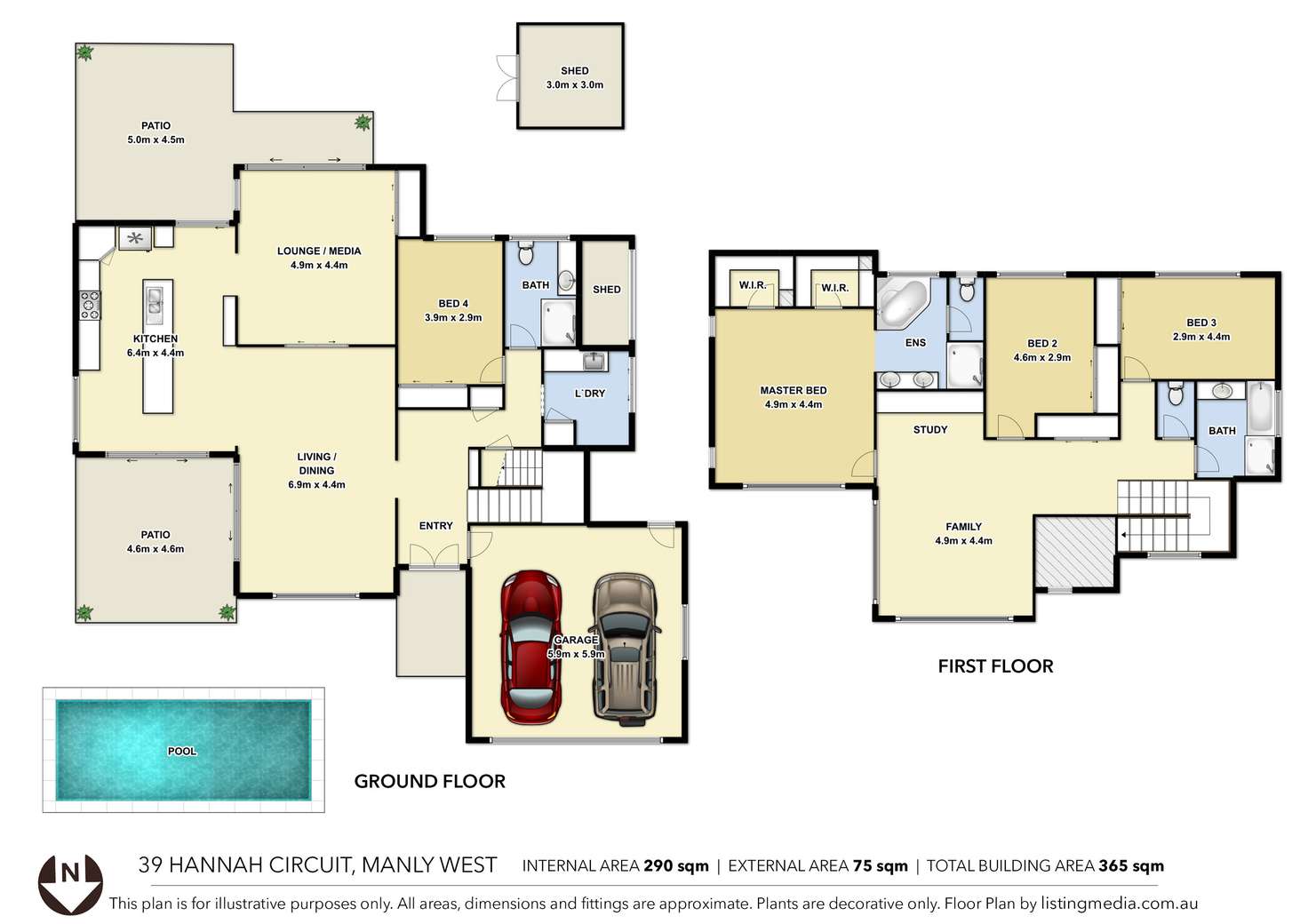Floorplan of Homely house listing, 39 Hannah Circuit, Manly West QLD 4179