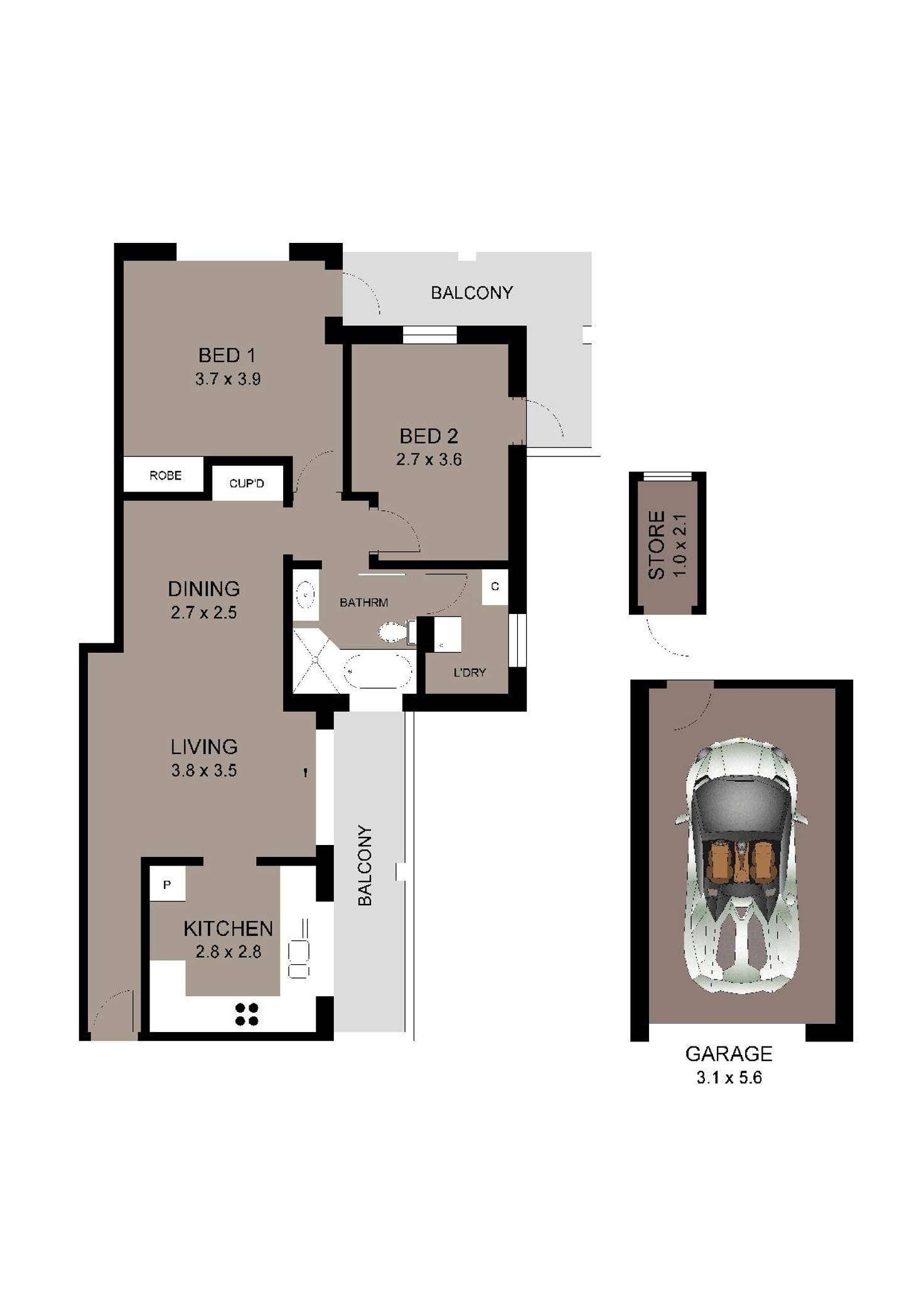 Floorplan of Homely apartment listing, 8/7 Tintern Road, Ashfield NSW 2131