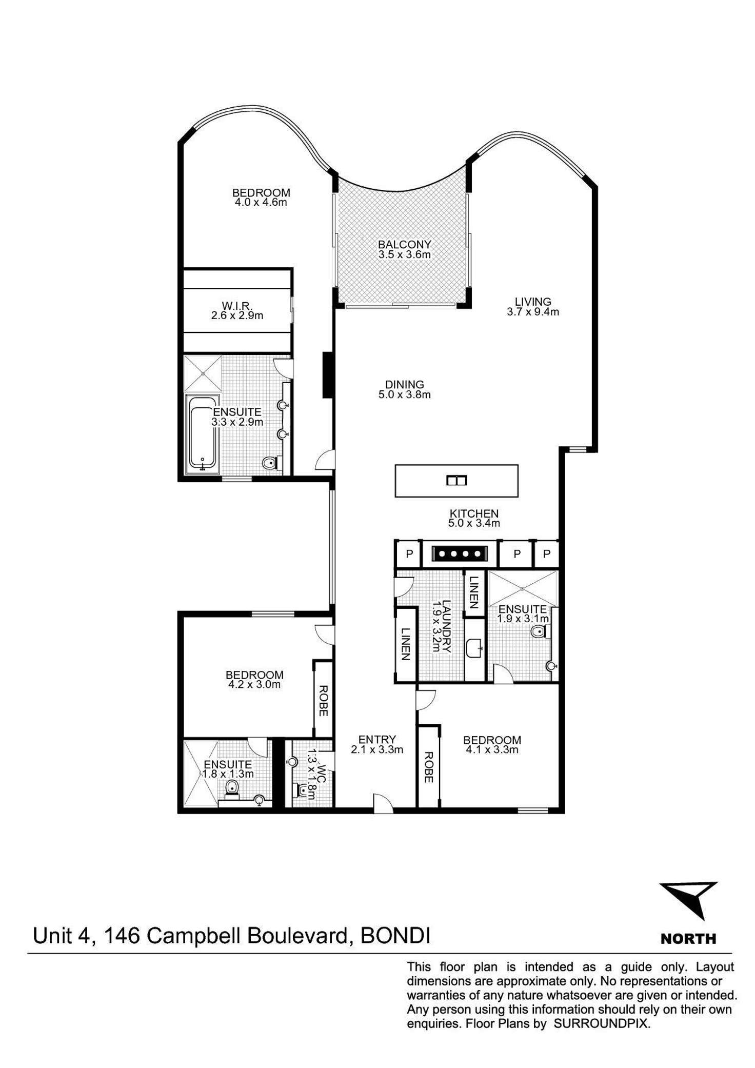 Floorplan of Homely apartment listing, Level 2/4/146 Campbell Parade, Bondi Beach NSW 2026