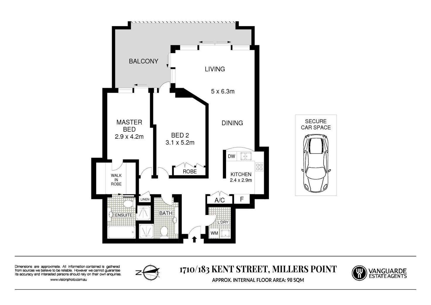 Floorplan of Homely apartment listing, 1710/183 Kent Street, Sydney NSW 2000