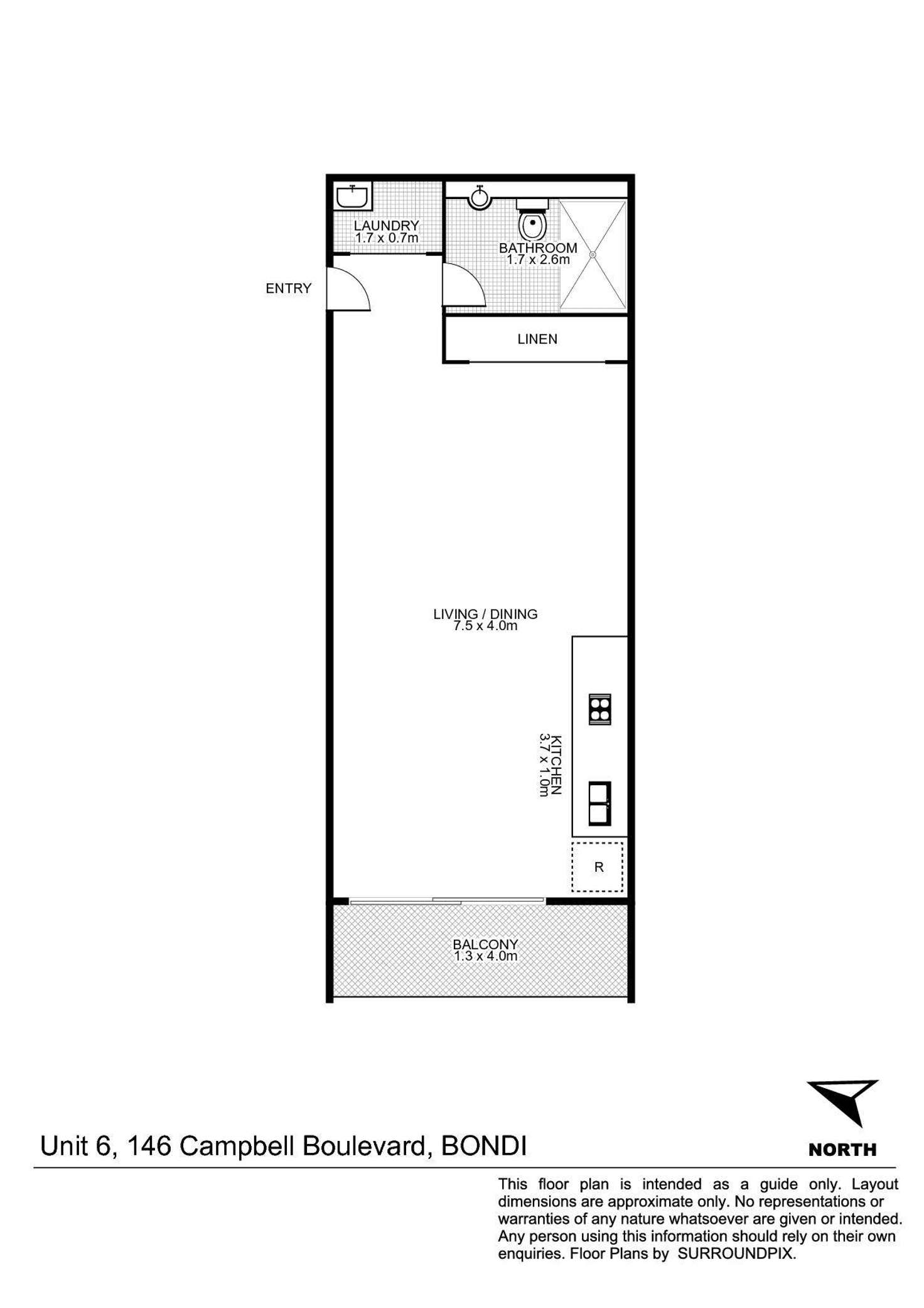 Floorplan of Homely apartment listing, 6/146 Campbell Parade, Bondi Beach NSW 2026