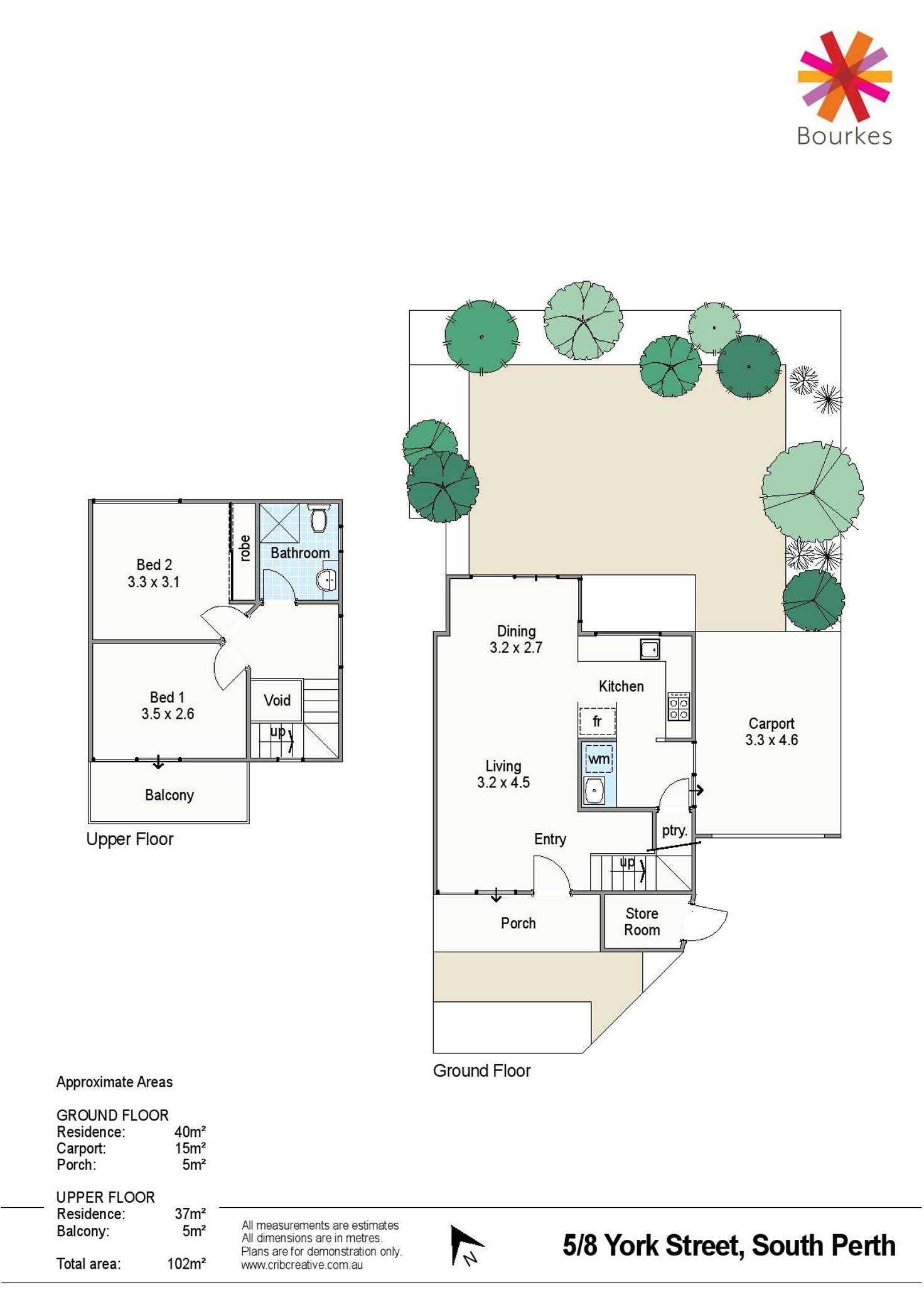 Floorplan of Homely townhouse listing, 5/8 York Street, South Perth WA 6151