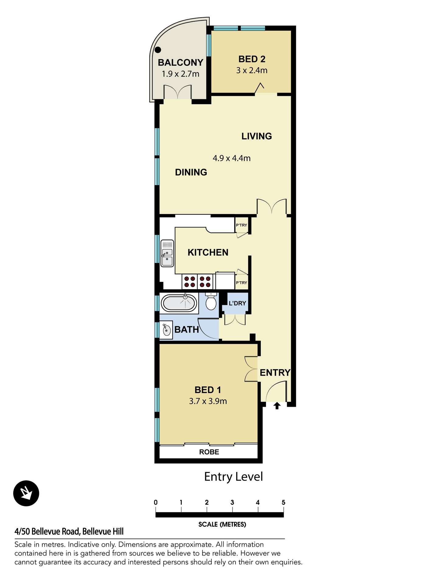 Floorplan of Homely apartment listing, 4/50 Bellevue Road, Bellevue Hill NSW 2023