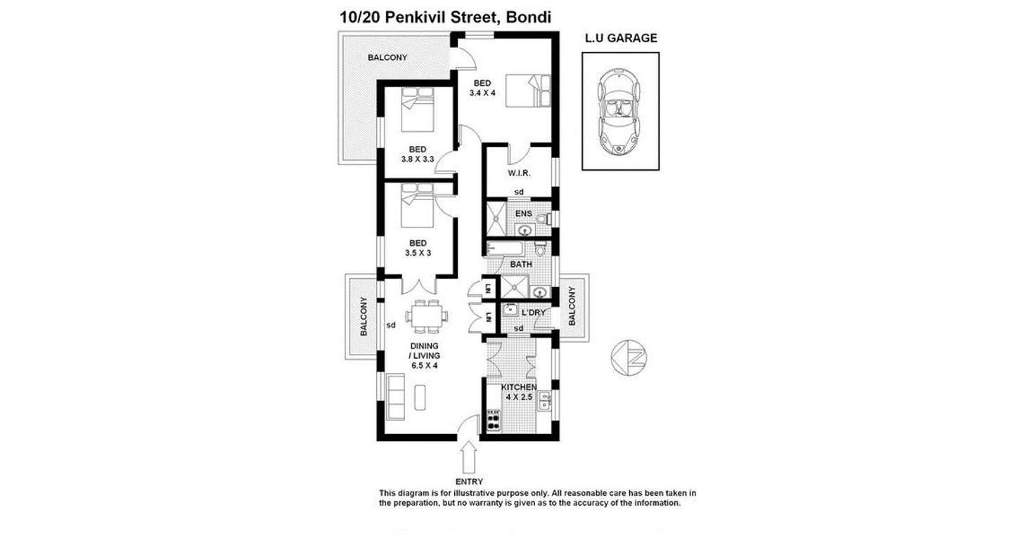 Floorplan of Homely apartment listing, 10/18-20 Penkivil Street, Bondi NSW 2026