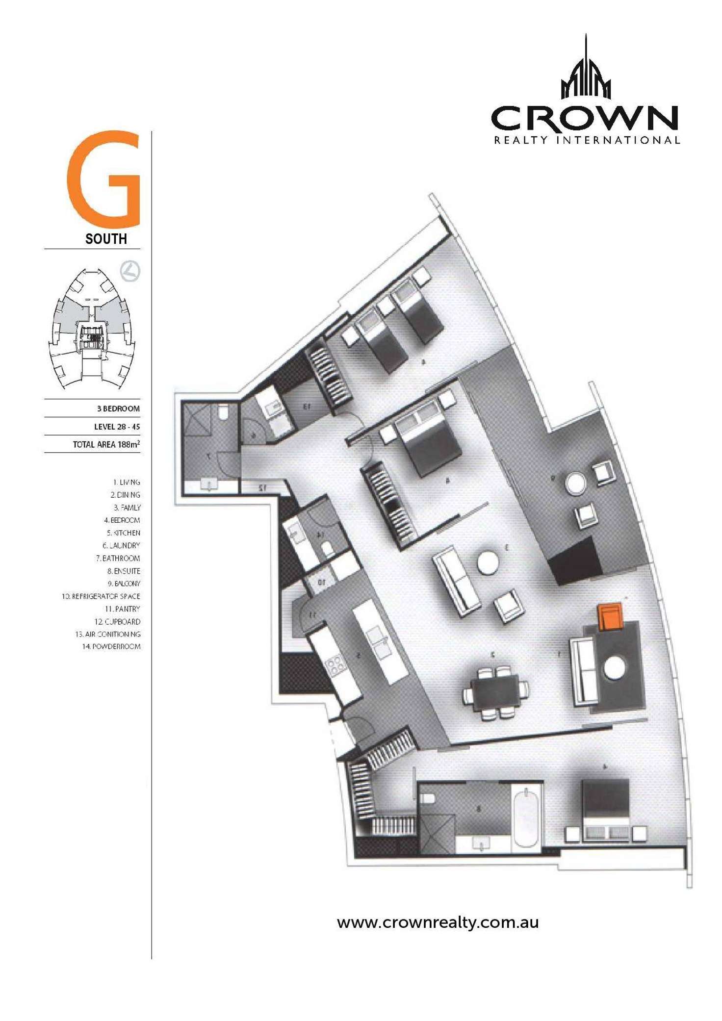 Floorplan of Homely apartment listing, Level 38/3805/'Q1' 9 Hamilton Avenue, Surfers Paradise QLD 4217