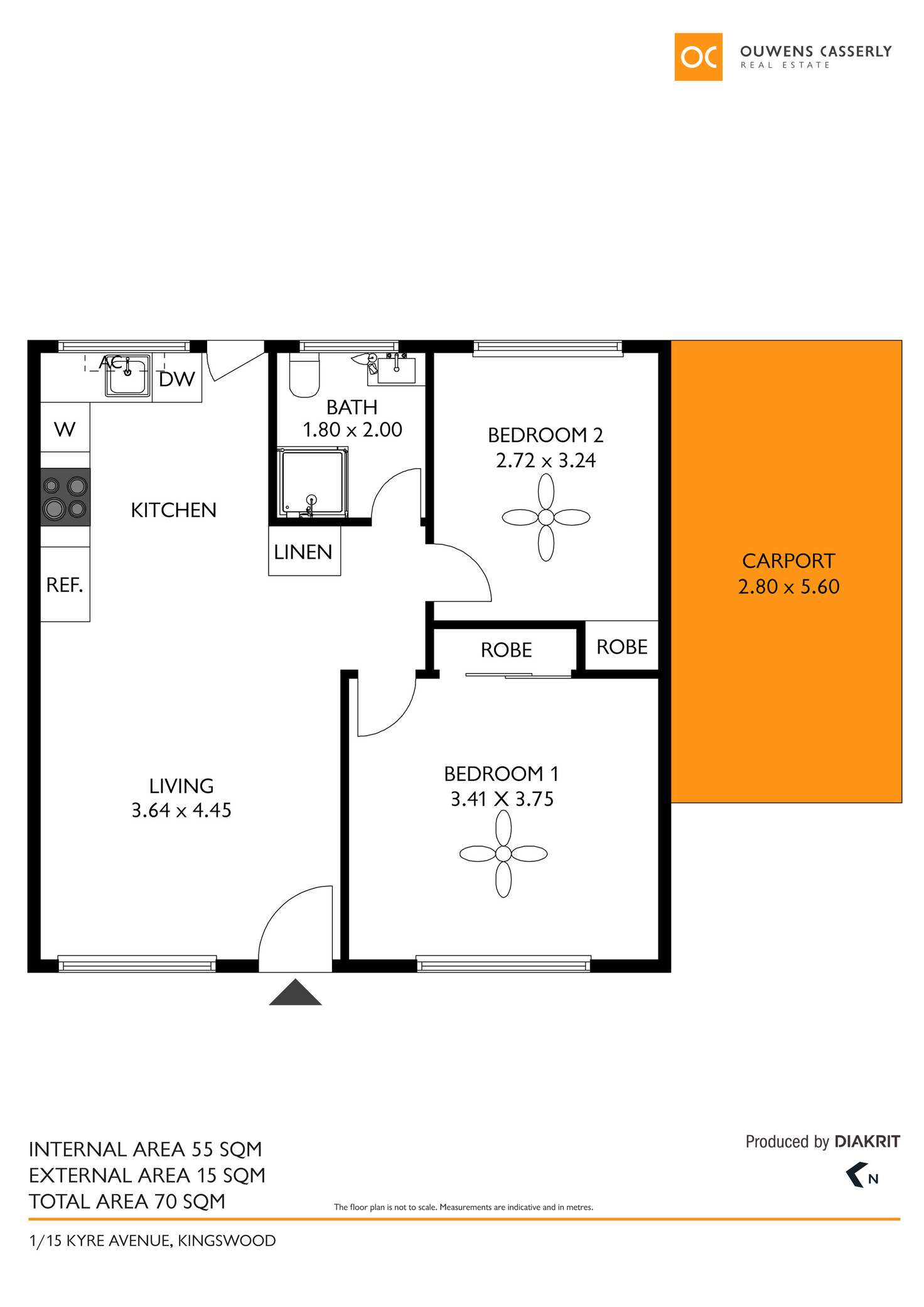 Floorplan of Homely unit listing, 1/15 Kyre Avenue, Kingswood SA 5062