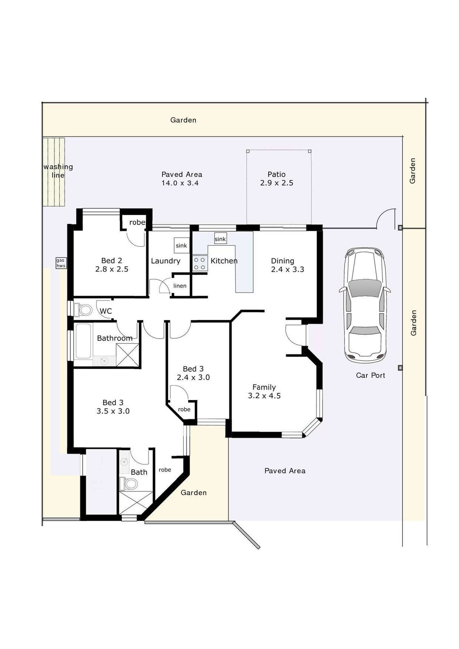 Floorplan of Homely villa listing, 3/309 Canning Highway, Como WA 6152