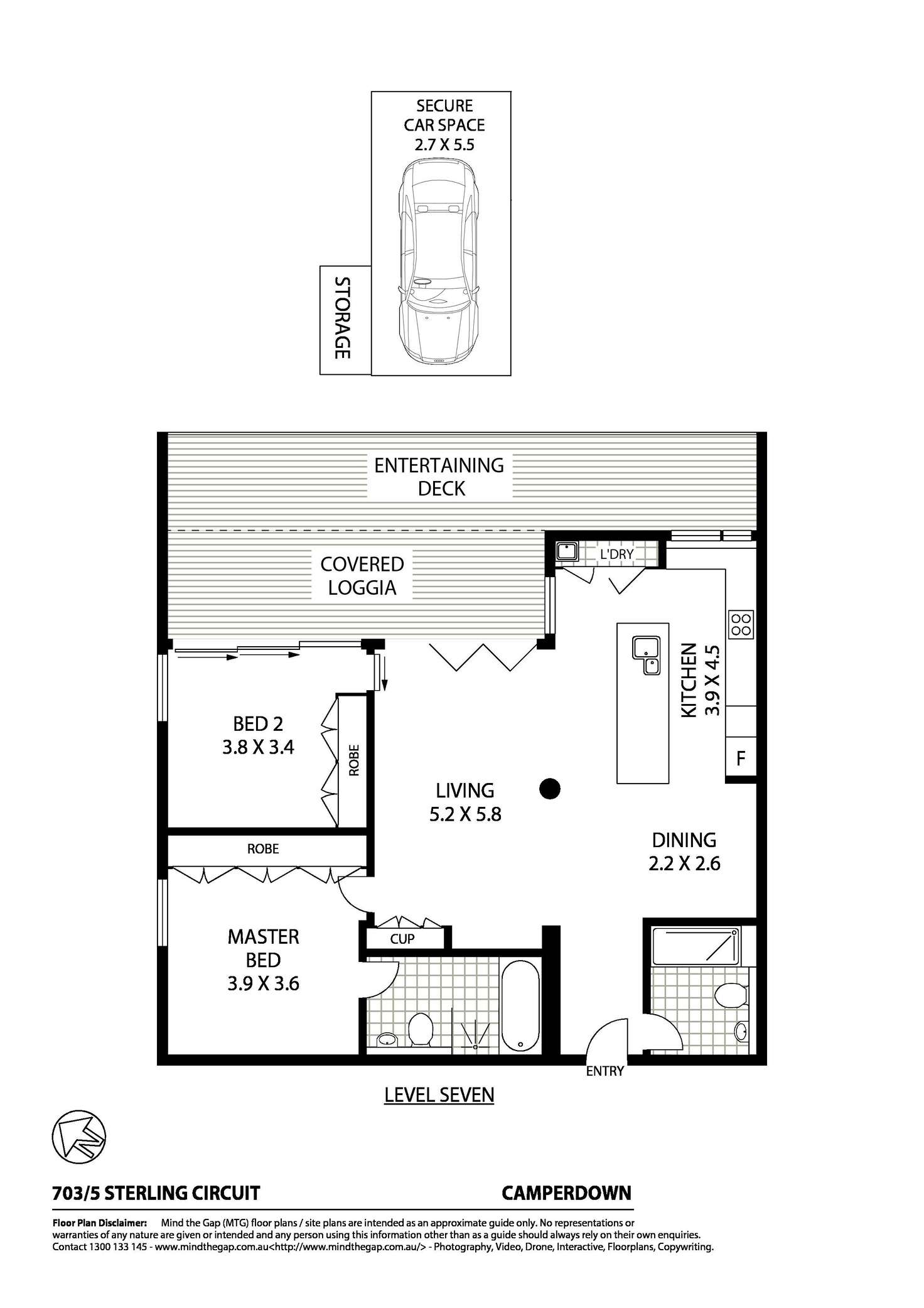 Floorplan of Homely apartment listing, 703/5 Sterling Circuit, Camperdown NSW 2050