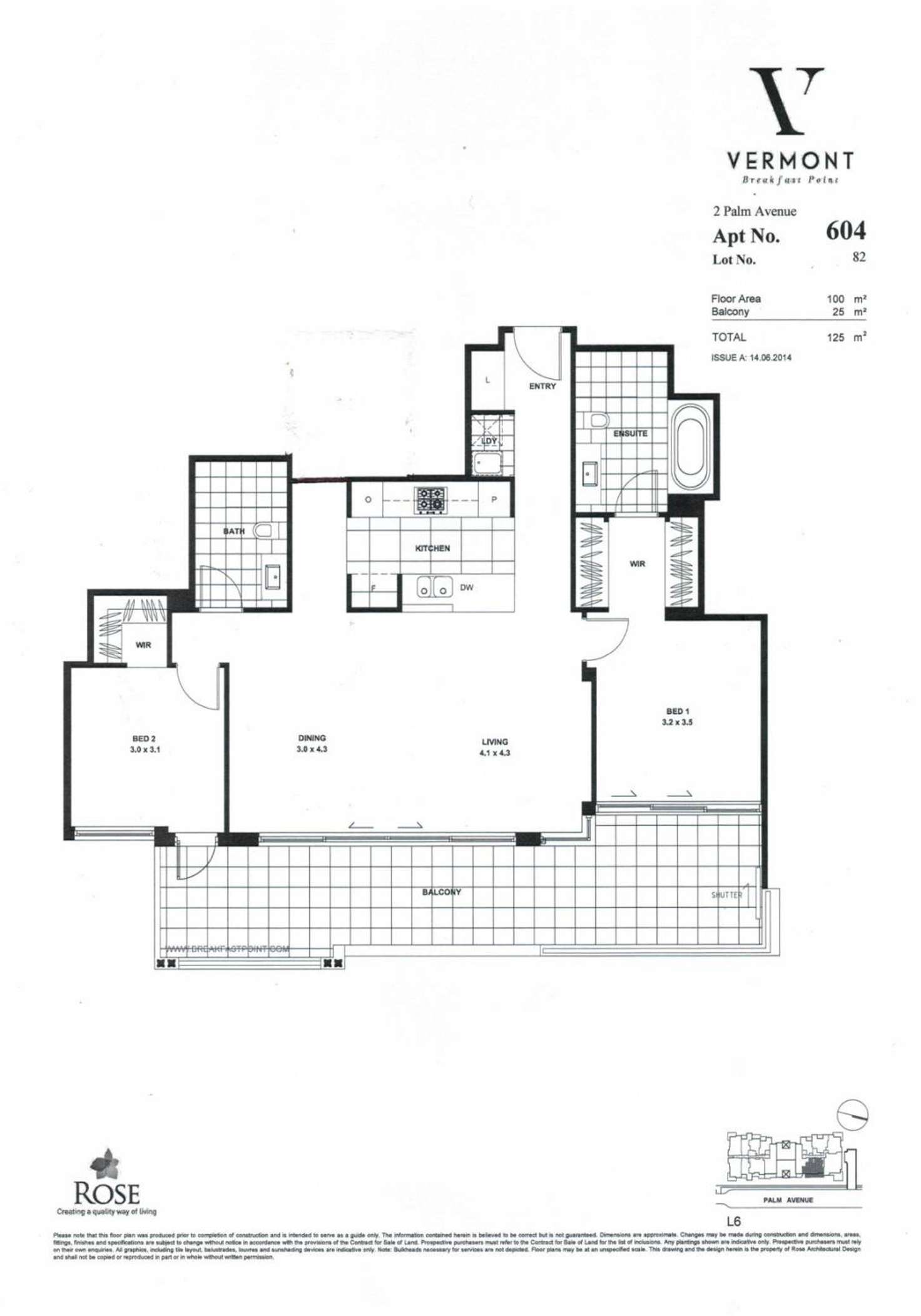 Floorplan of Homely apartment listing, 604/2 Palm Avenue, Breakfast Point NSW 2137