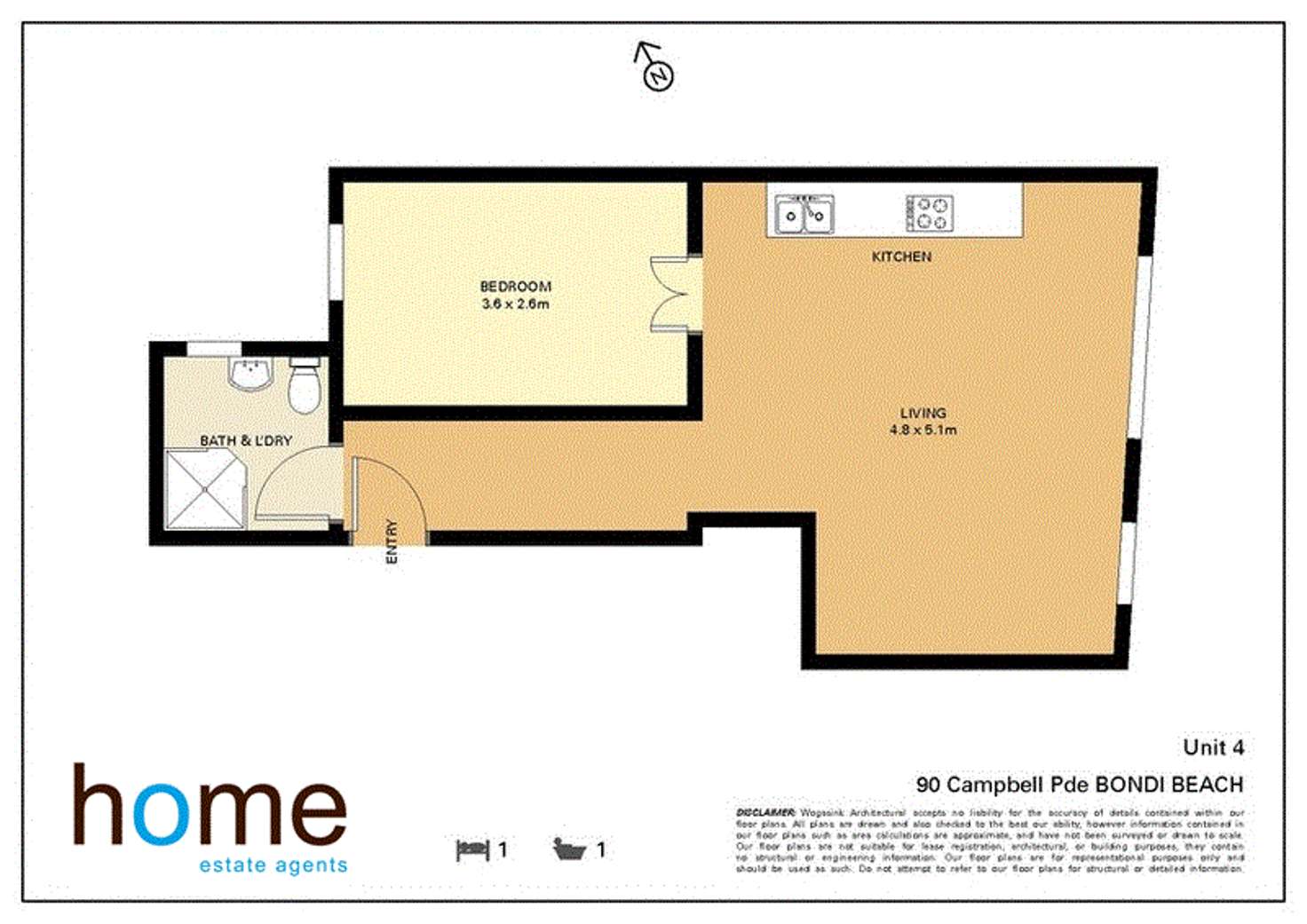 Floorplan of Homely apartment listing, 4/90-94 Campbell Parade, Bondi Beach NSW 2026