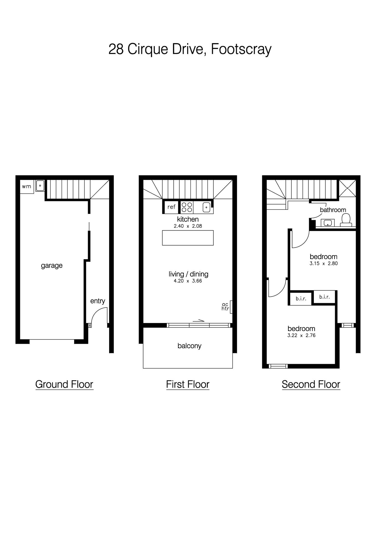 Floorplan of Homely townhouse listing, 28 Cirque Drive, Footscray VIC 3011