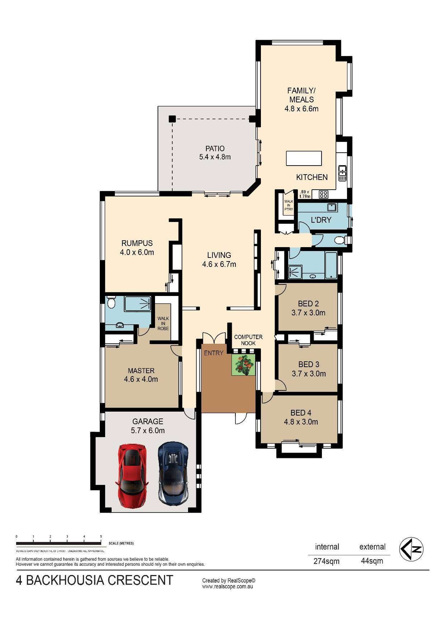 Floorplan of Homely house listing, 4 Backhousia Crescent, Sinnamon Park QLD 4073