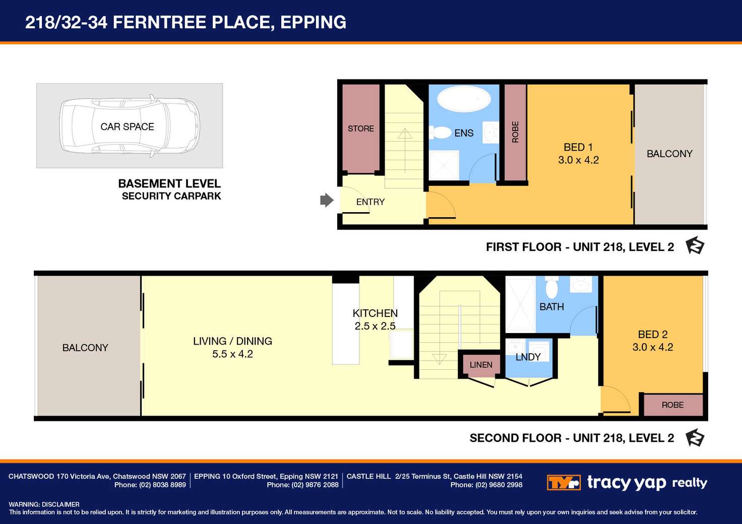 Floorplan of Homely apartment listing, 218/32-34 Ferntree Place, Epping NSW 2121