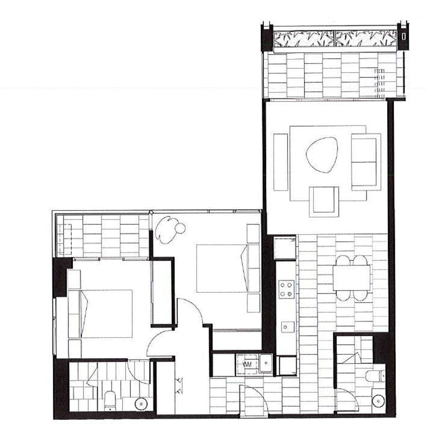 Floorplan of Homely apartment listing, 703/155 Franklin Street, Melbourne VIC 3000