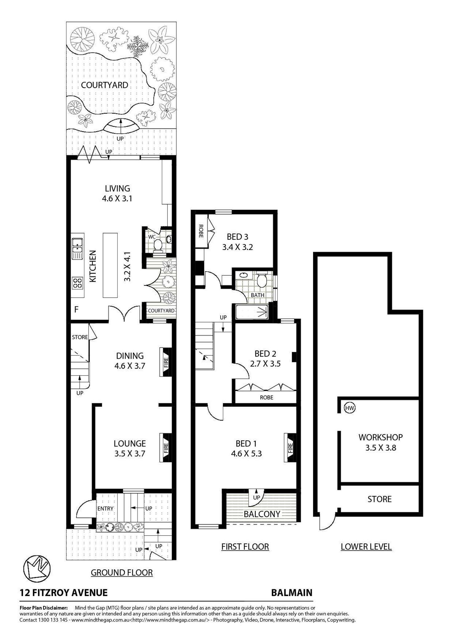 Floorplan of Homely house listing, 12 Fitzroy Avenue, Balmain NSW 2041