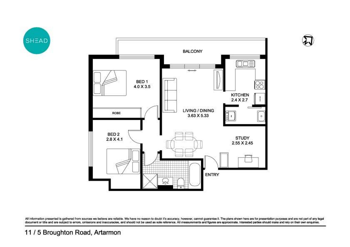 Floorplan of Homely apartment listing, 11/5 Broughton Road, Artarmon NSW 2064